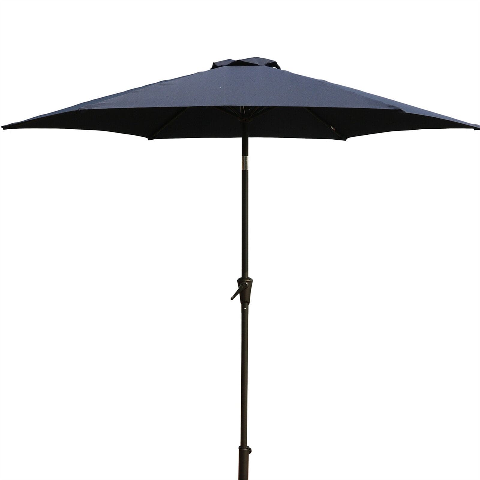 8.8 feet Outdoor Aluminum Patio Umbrella, Patio Umbrella, Market Umbrella with 33 pounds Round Resin Umbrella Base, Push Button Tilt and Crank lift, Navy Blue