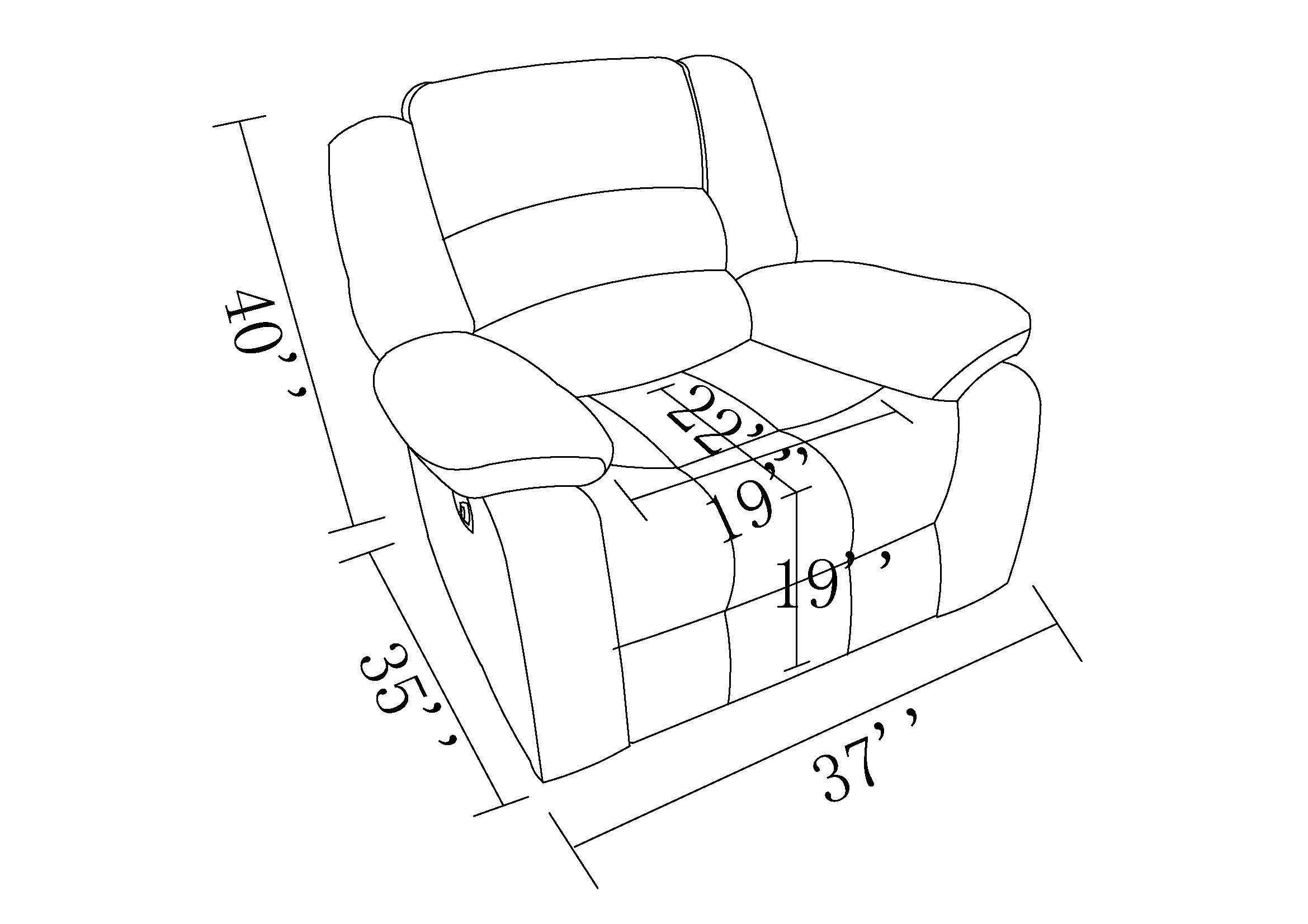 Global United Transitional Microfiber Fabric Recliner Chair