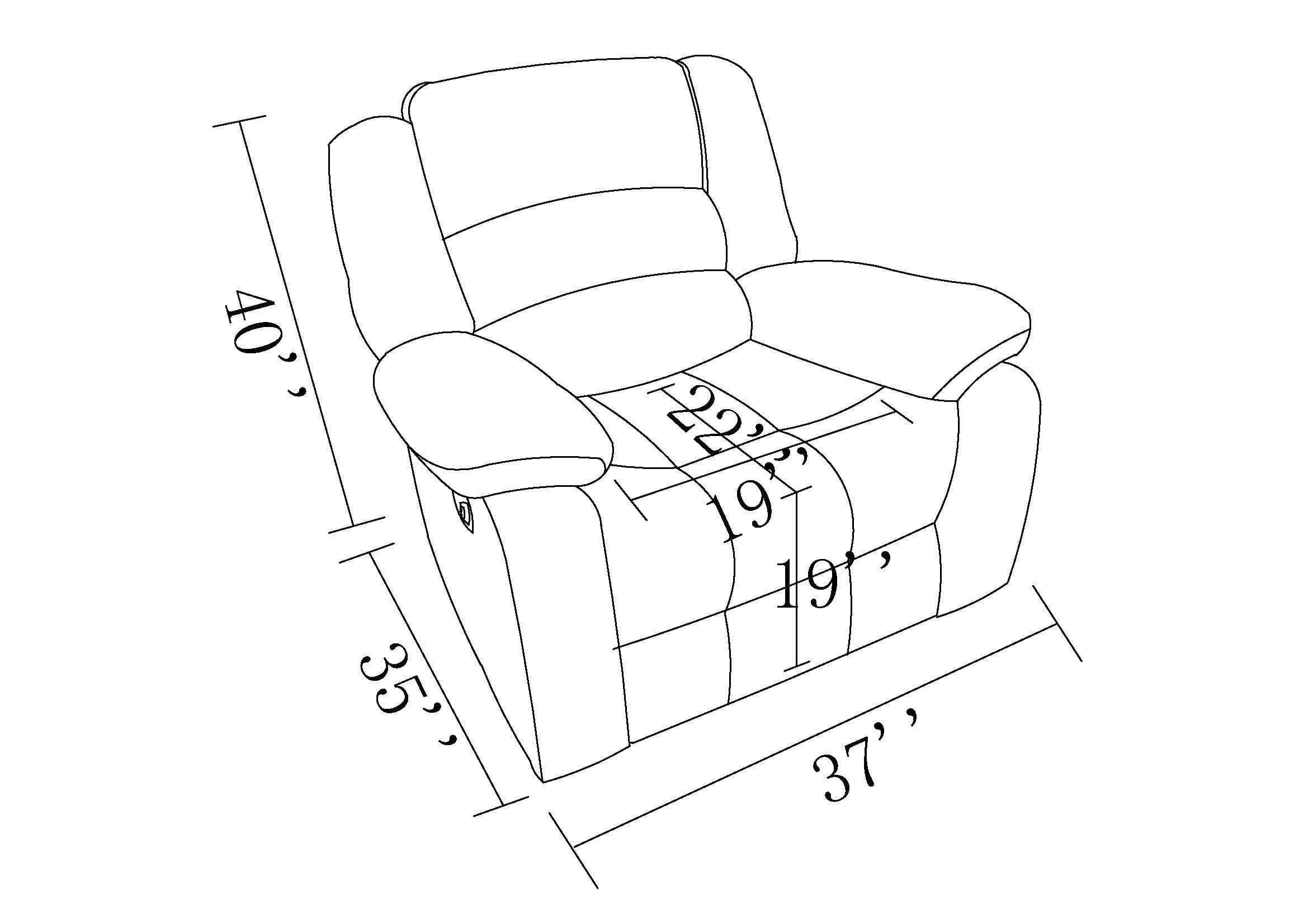 Global United Transitional Microfiber Fabric Recliner Chair