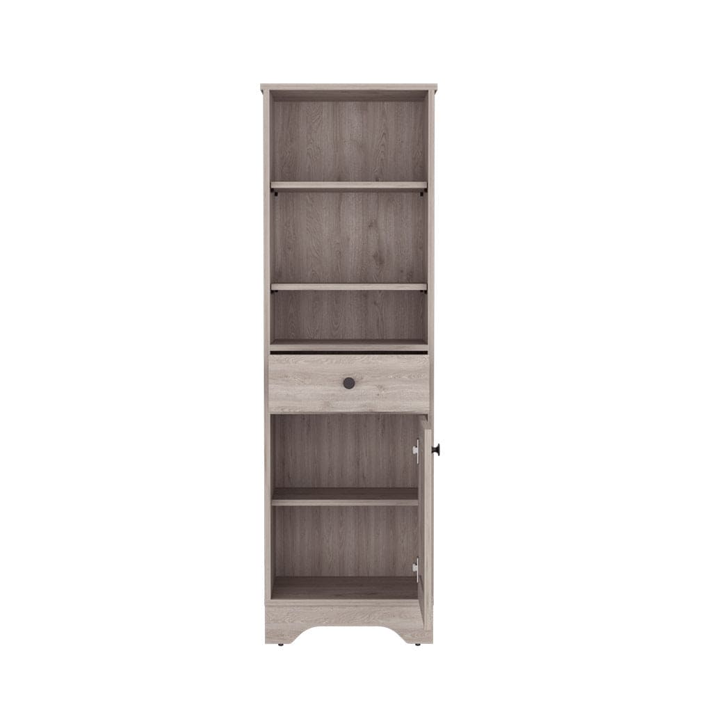 Linen Cabinet Burnedt, One Drawer, One Cabinet, Multiple Shelves, Light Gray Finish