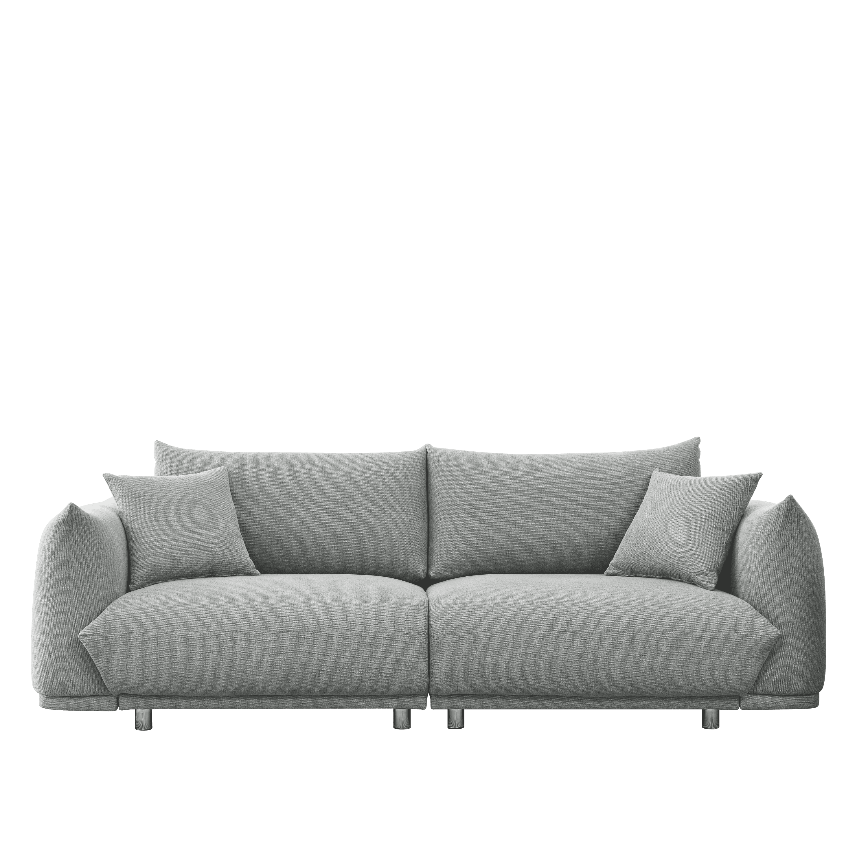 90.5'' Modern Couch for Living Room Sofa,Solid Wood Frame and Stable Metal Legs, 2 Pillows, Sofa Furniture for Apartment