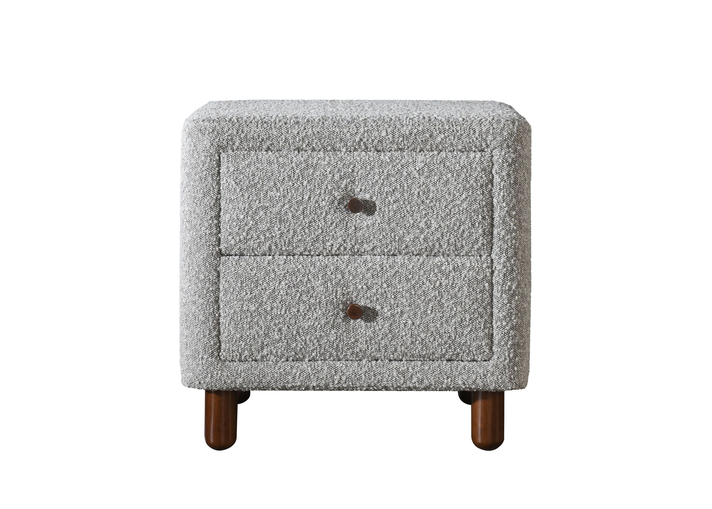 ACME Cleo Nightstand, Gray Boucle BD02473