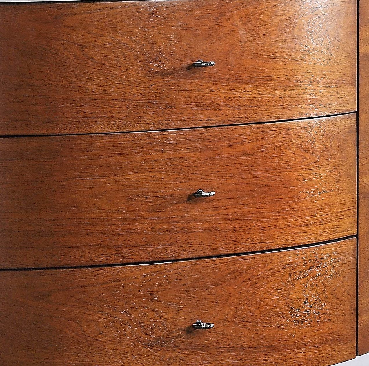 Walnut Finish 1pc Chest of Three Drawers Marble Top Ball Bearing Glides Bedroom Furniture