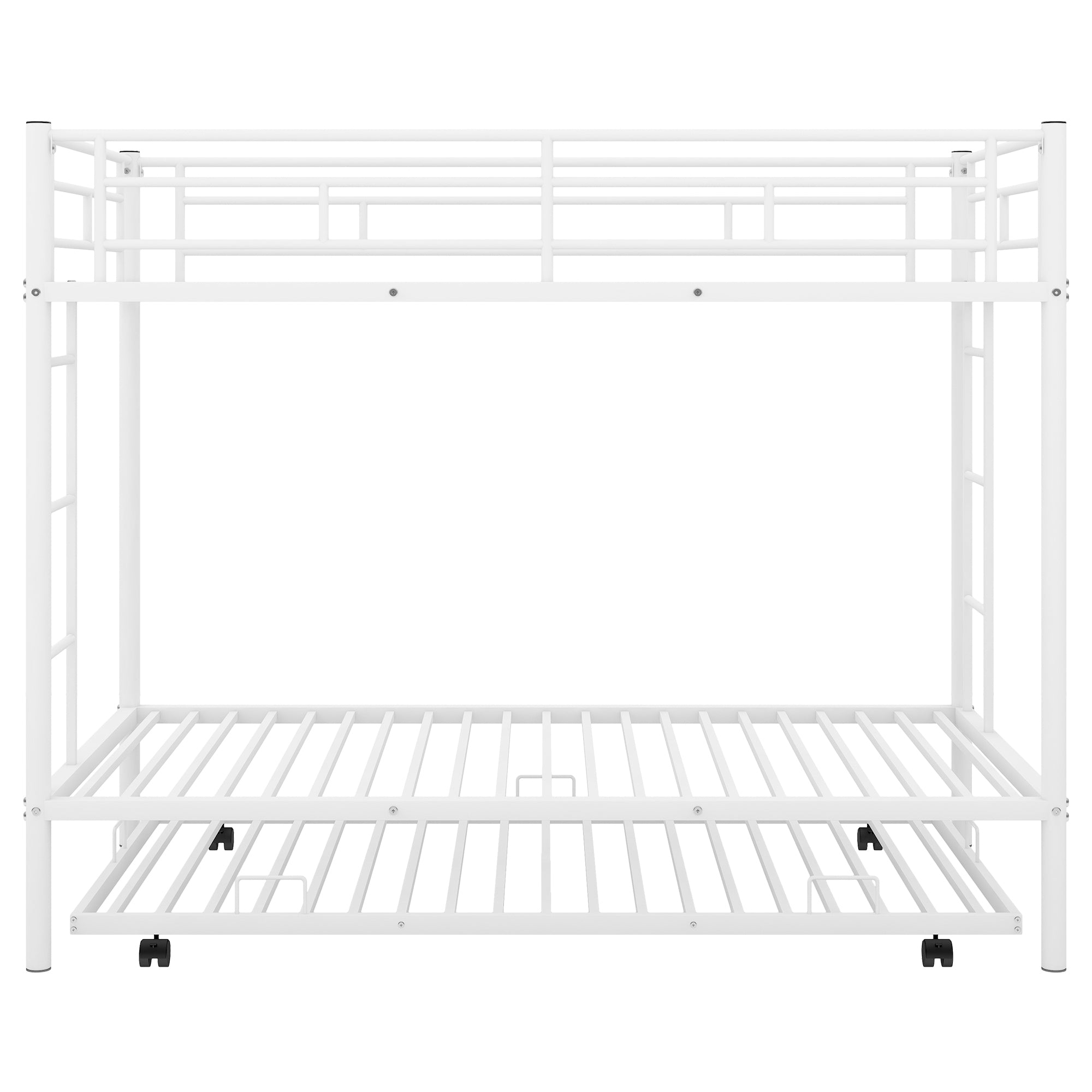 Twin over Twin Bunk Bed with Trundle, White(OLD SKU:MF192387AAK)