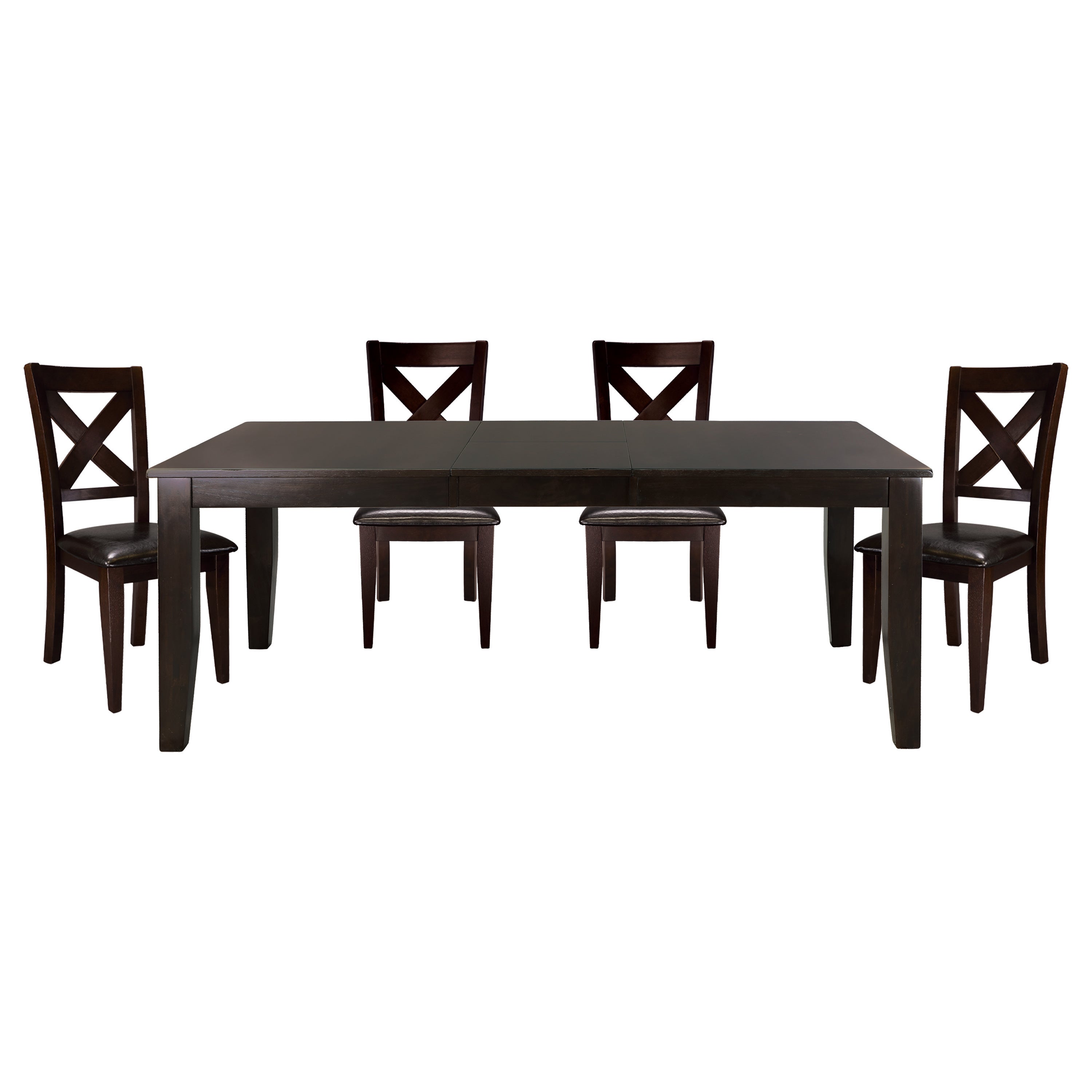 Casual Dining Warm Merlot Finish 1pc Dining Table with Self-Storing Extension Leaf Strong Durable Furniture