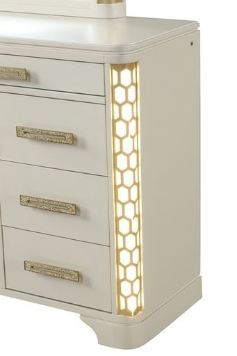 Jasmine Dresser with side LED lightning made with Wood in Beige