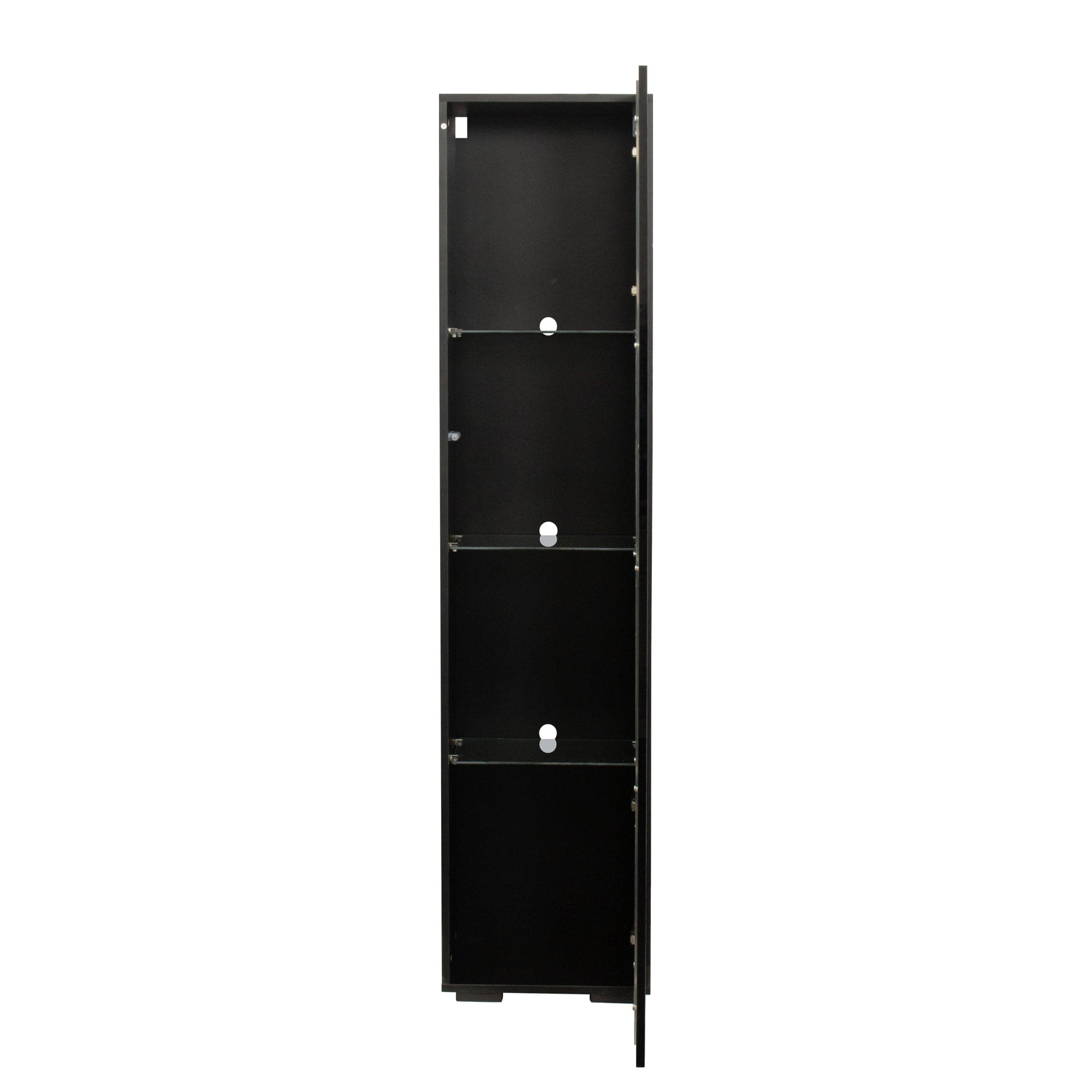 Black side cabinet with aluminum strip lamp,With large storage space