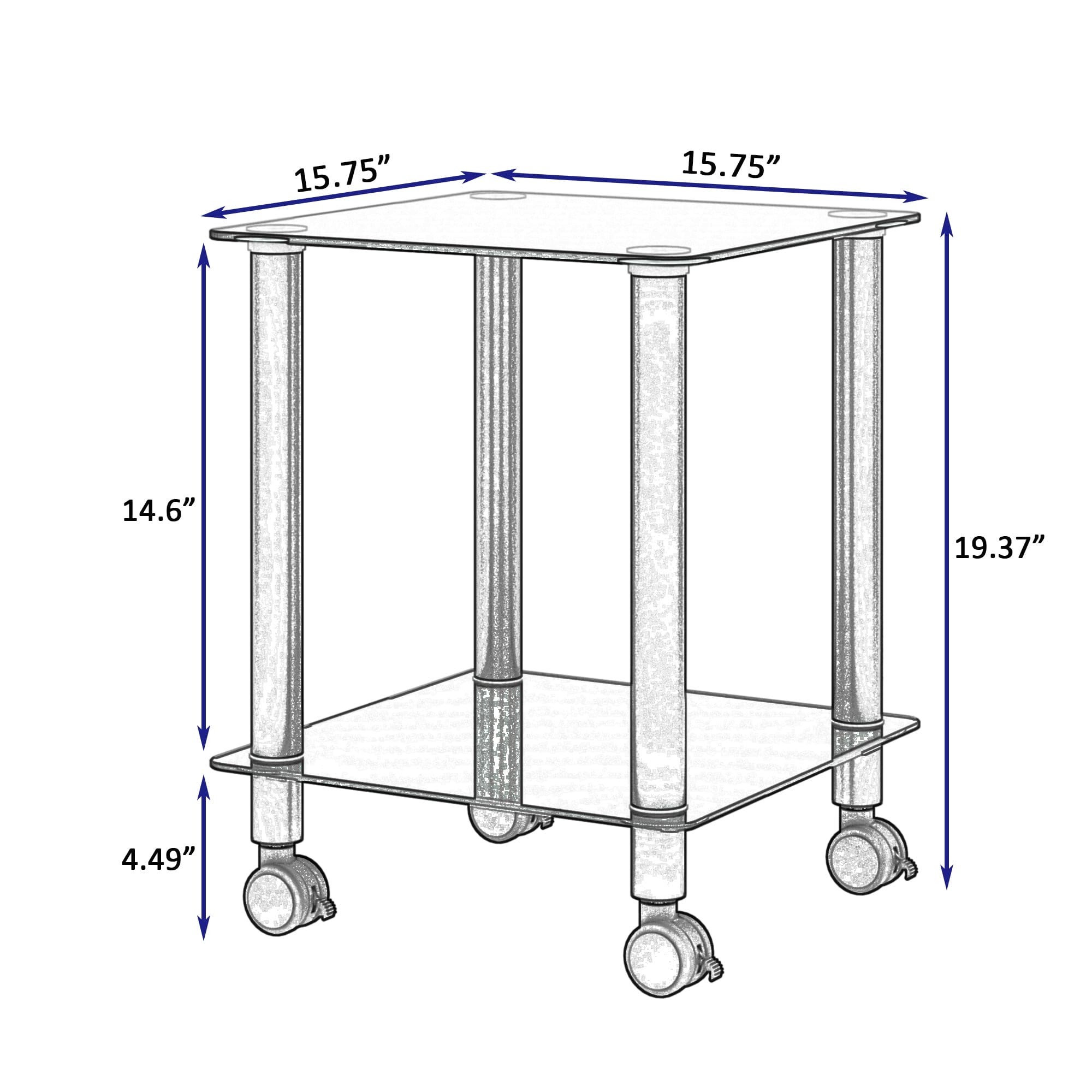 2-Piece Black Side Table , 2-Tier Space End Table ,Modern Night Stand, Sofa table, Side Table with Storage Shelve