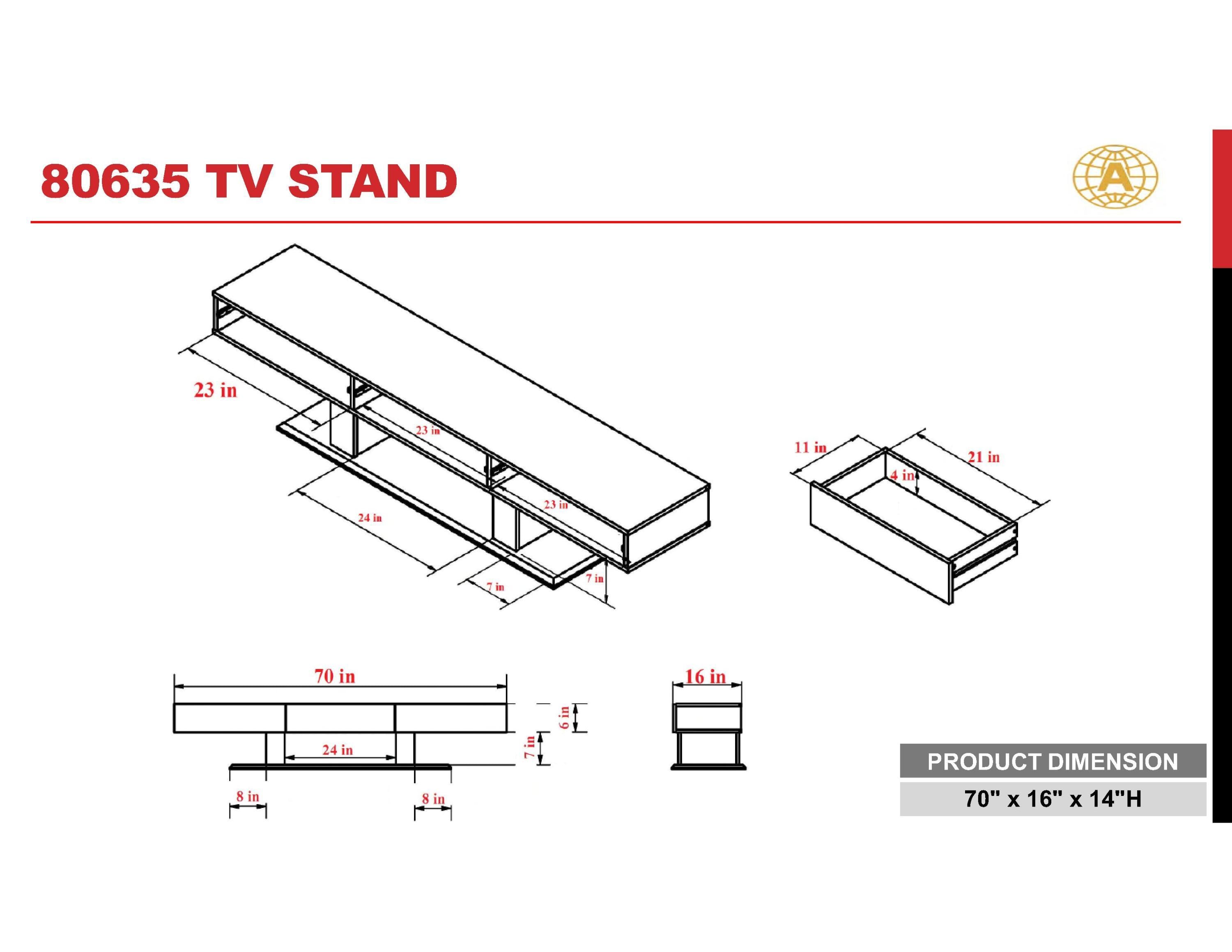 ACME Follian TV Stand in Black 80635