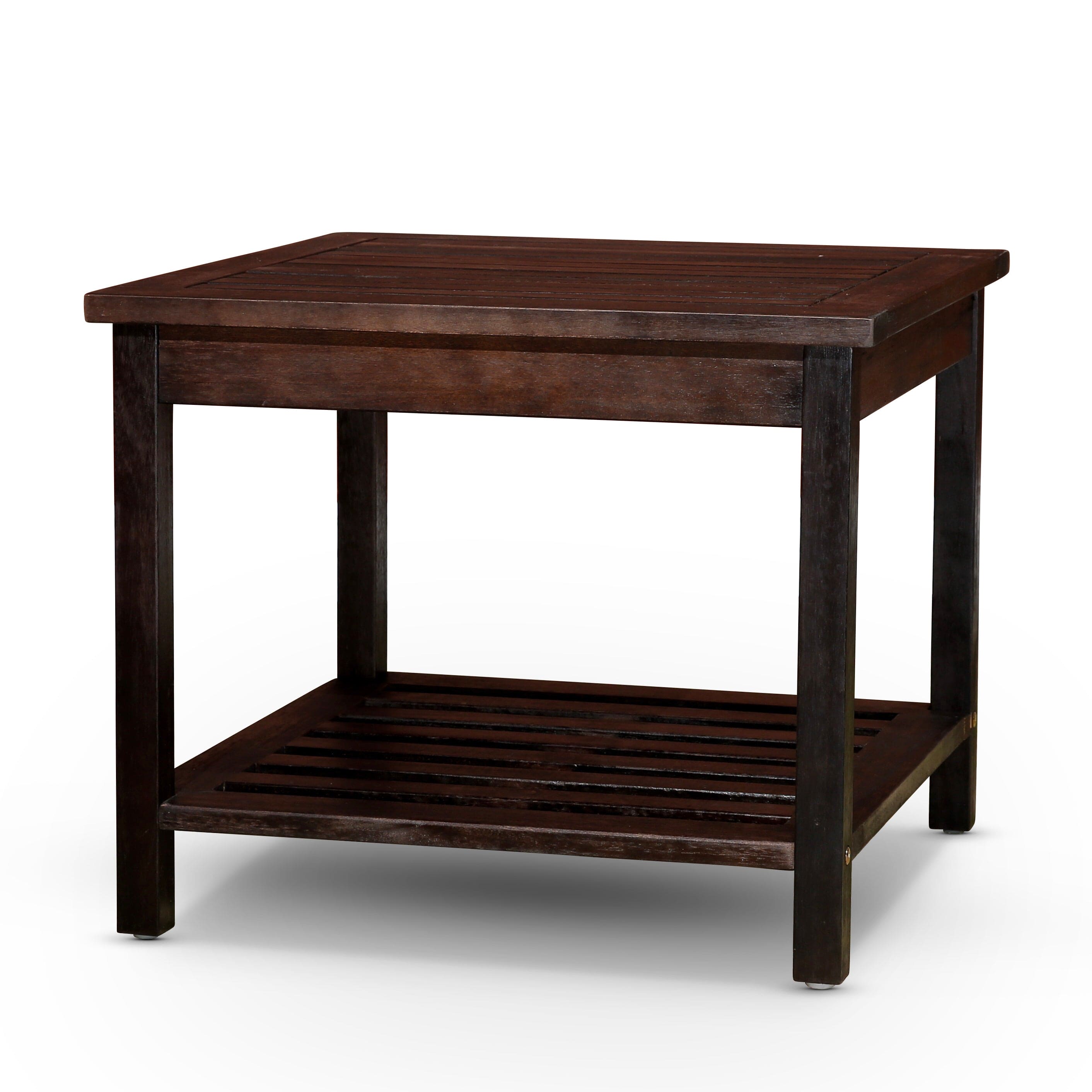 Longs Peak Eucalyptus 2-Shelf Side Table, Espresso