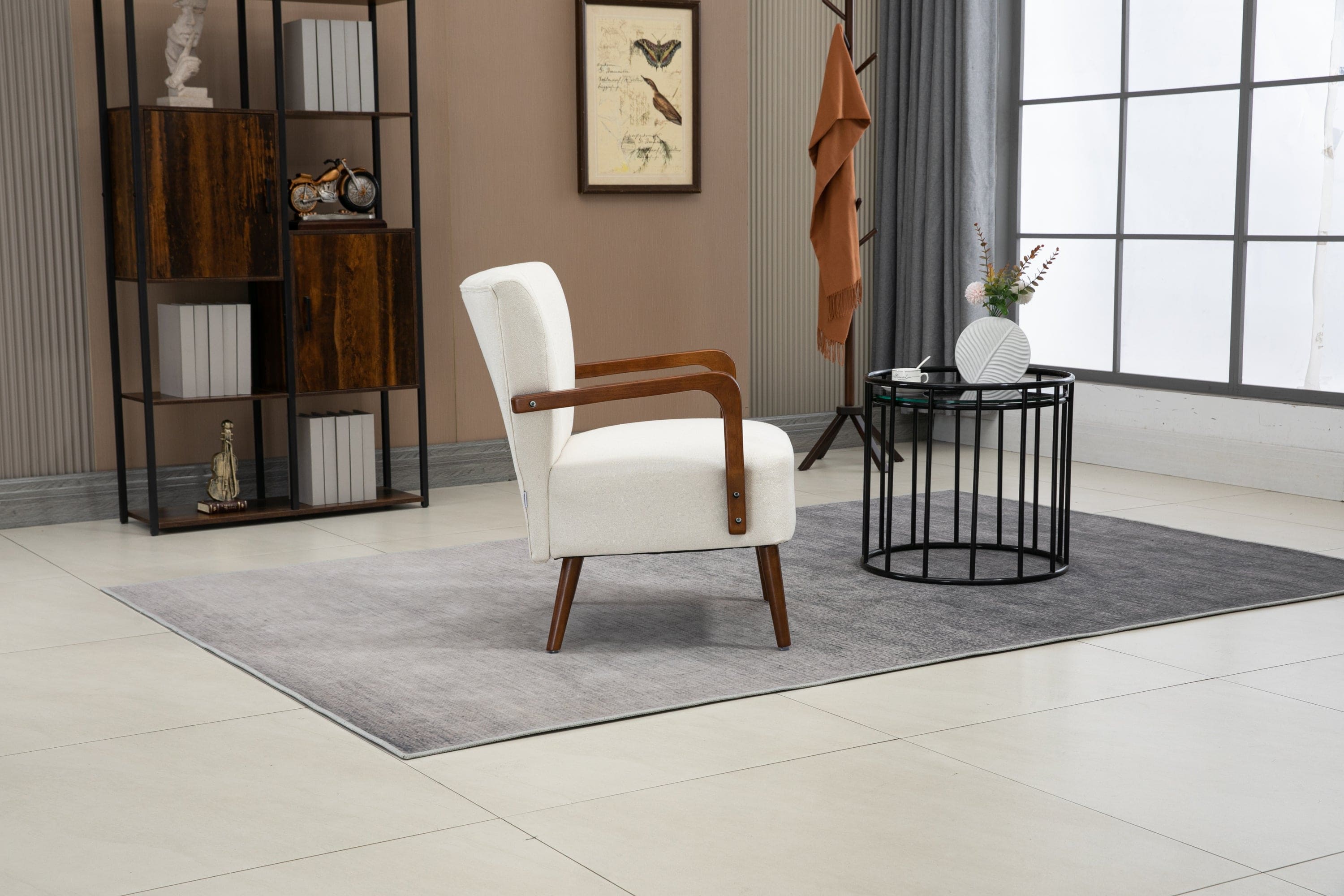 COOLMORE Wood Frame Armchair,  Modern Accent Chair Lounge Chair for Living Room