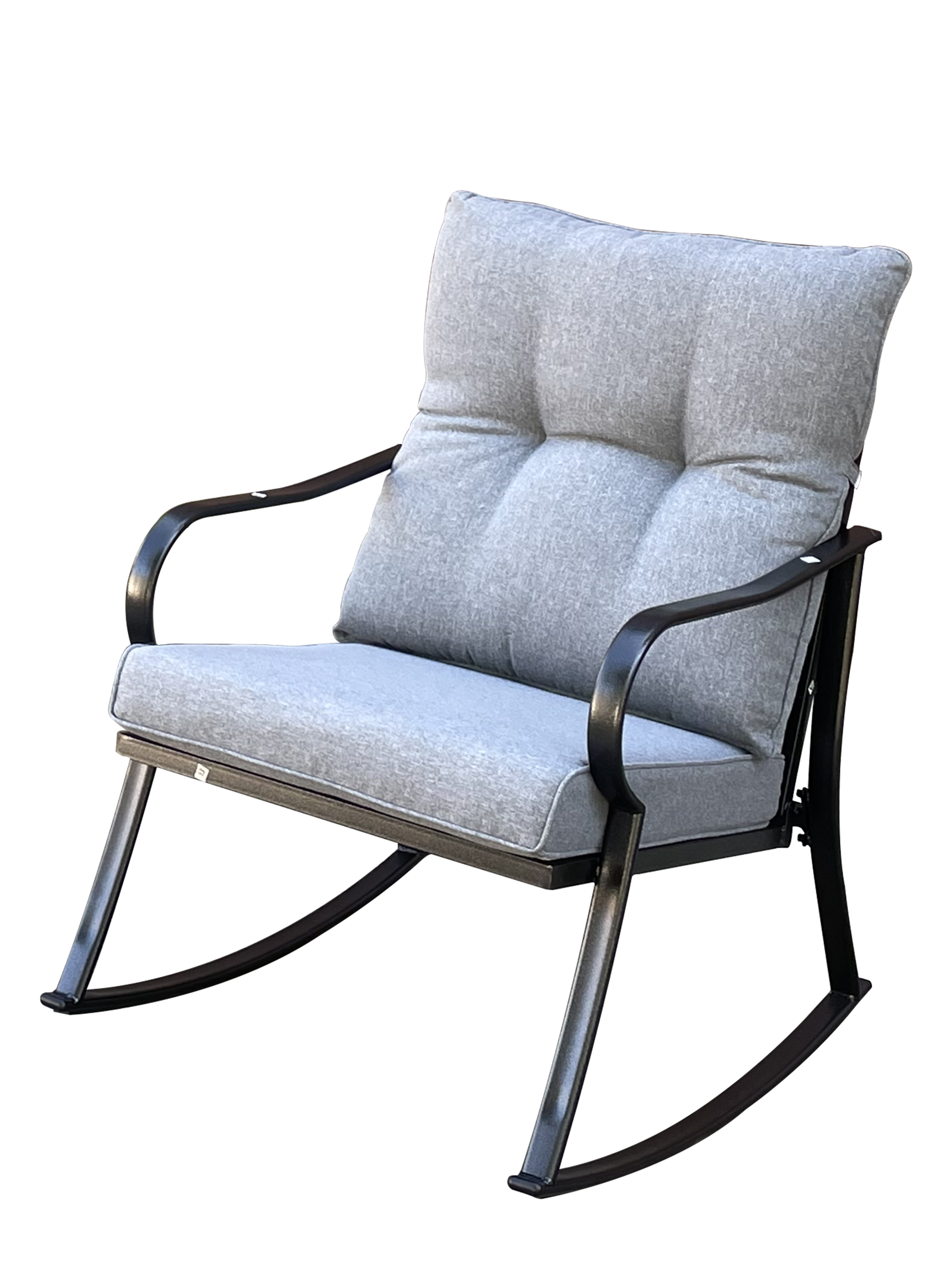 ROCKER SET CHAIR AND TEAPOY  Medium grey