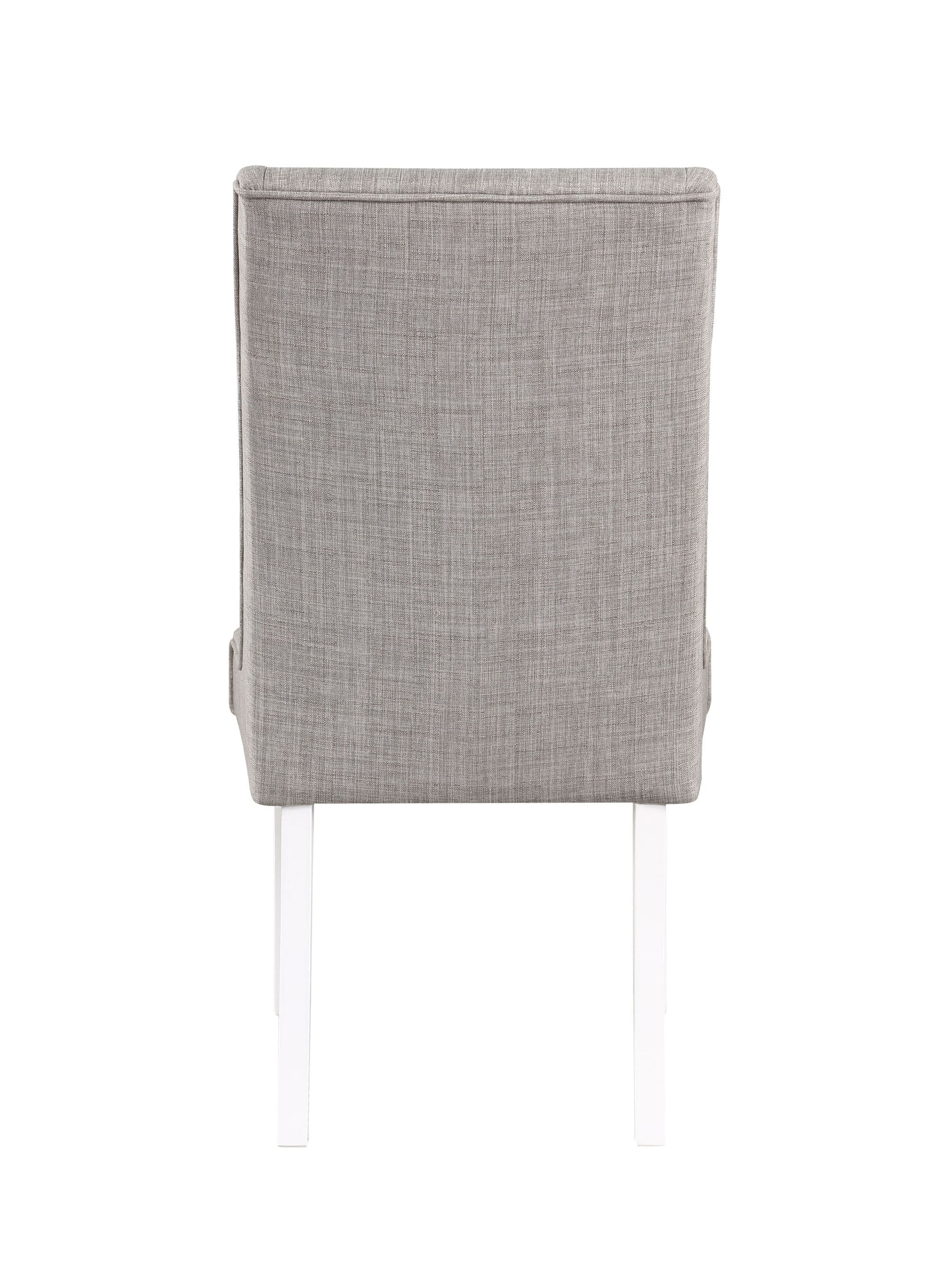 ACME Hollyn Side Chair (Set-2), Gray Linen & White Finish DN02161