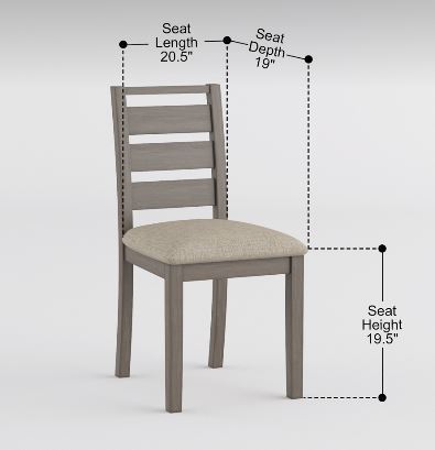 Weathered Gray Finish Rustic Style Dining Side Chair 2pc Set Upholstered Seat Transitional Framing Wooden Furniture