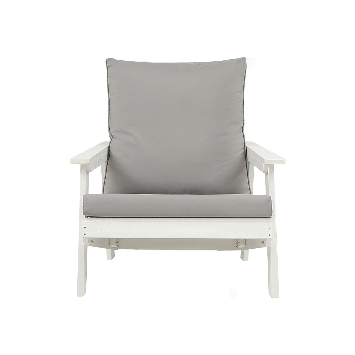 HIPS All-Weather Outdoor Single Sofa with Cushion, White/Grey