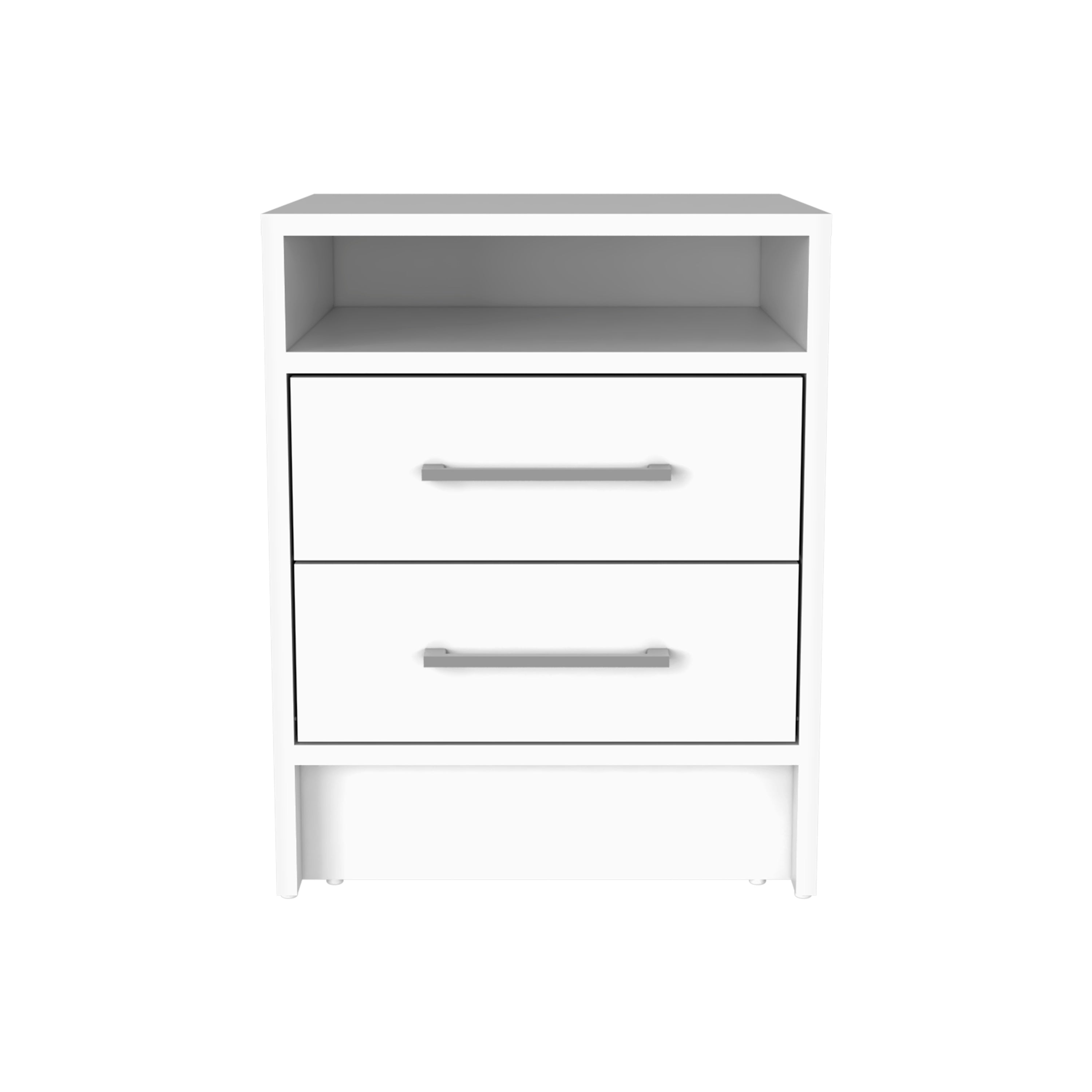 Eter Nightstand, Superior Top, Two Drawers -White