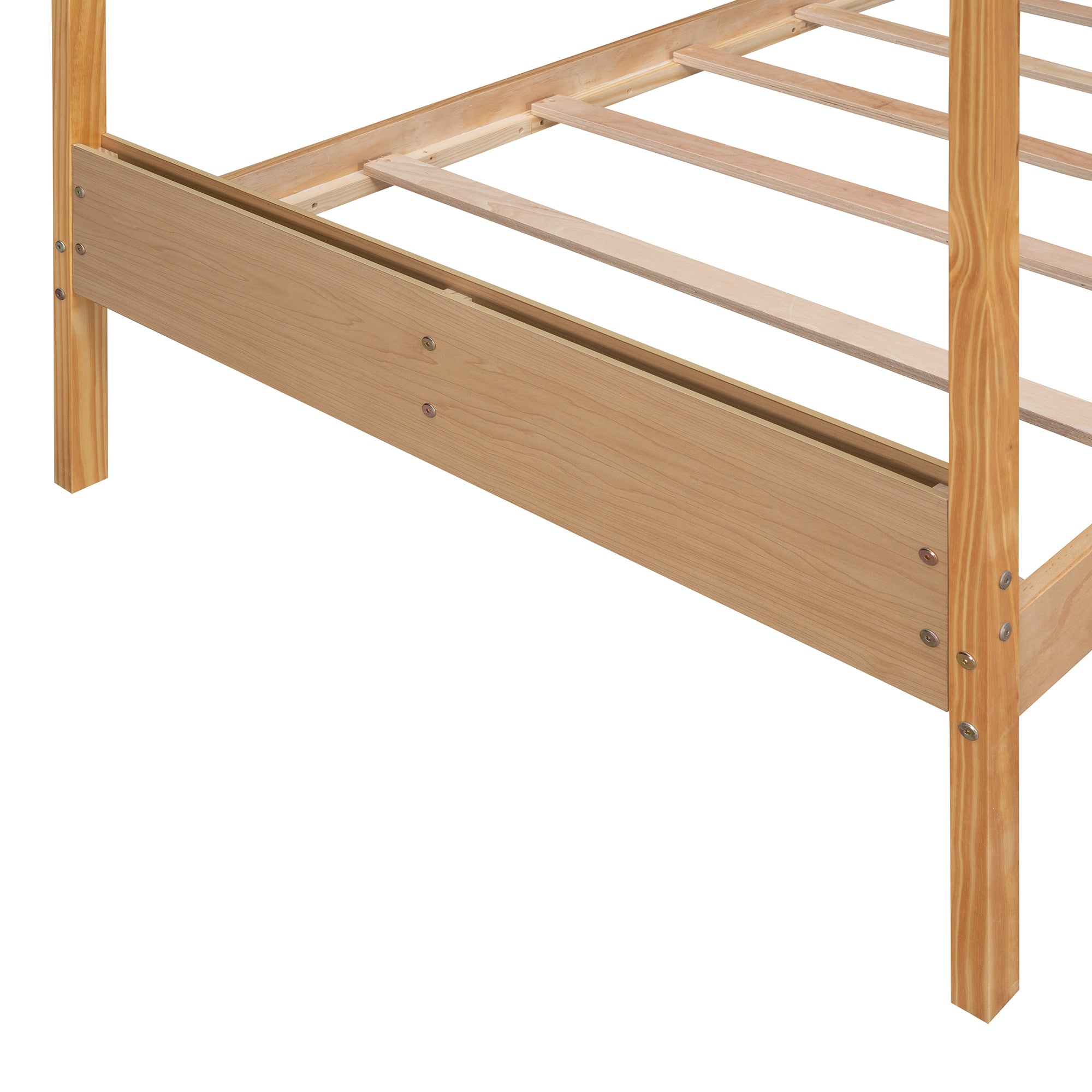 Twin Size Wood House Bed with Storage Space, Natural(OLD SKU: LP000001AAM)