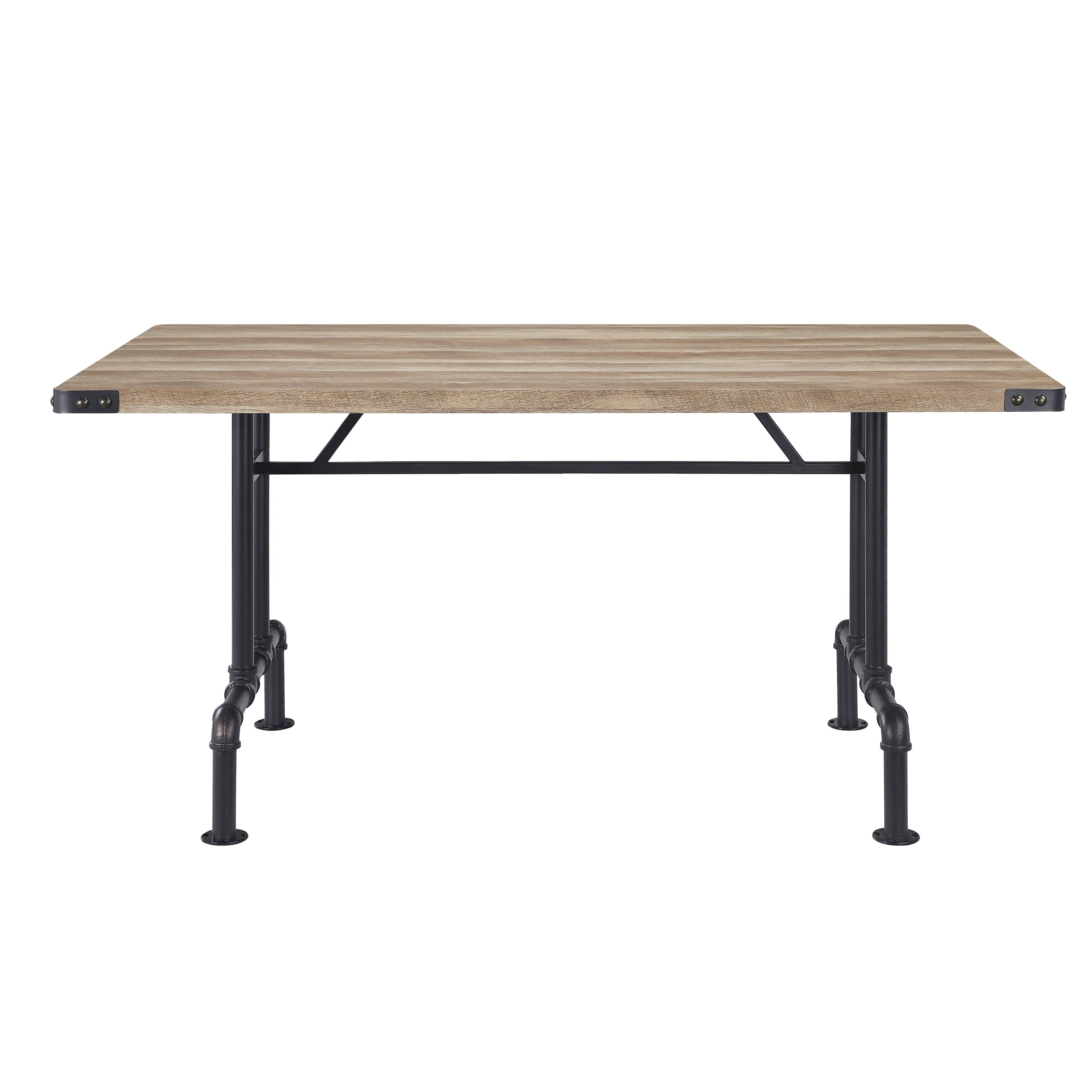 ACME Edina Dining Table, Oak & Sandy Black Finish DN01057