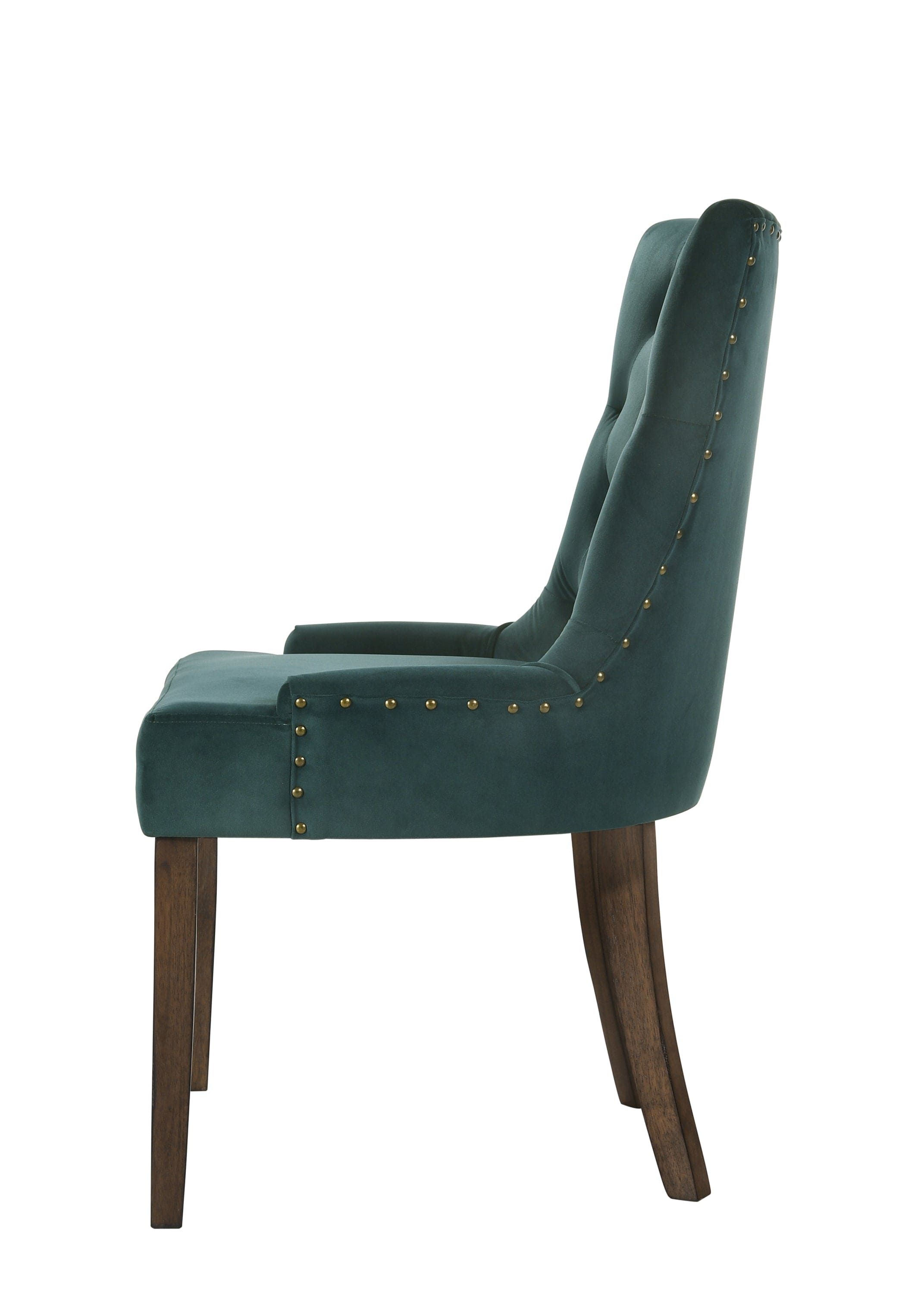 ACME Farren Side Chair, Green Velvet & Espresso Finish 77166