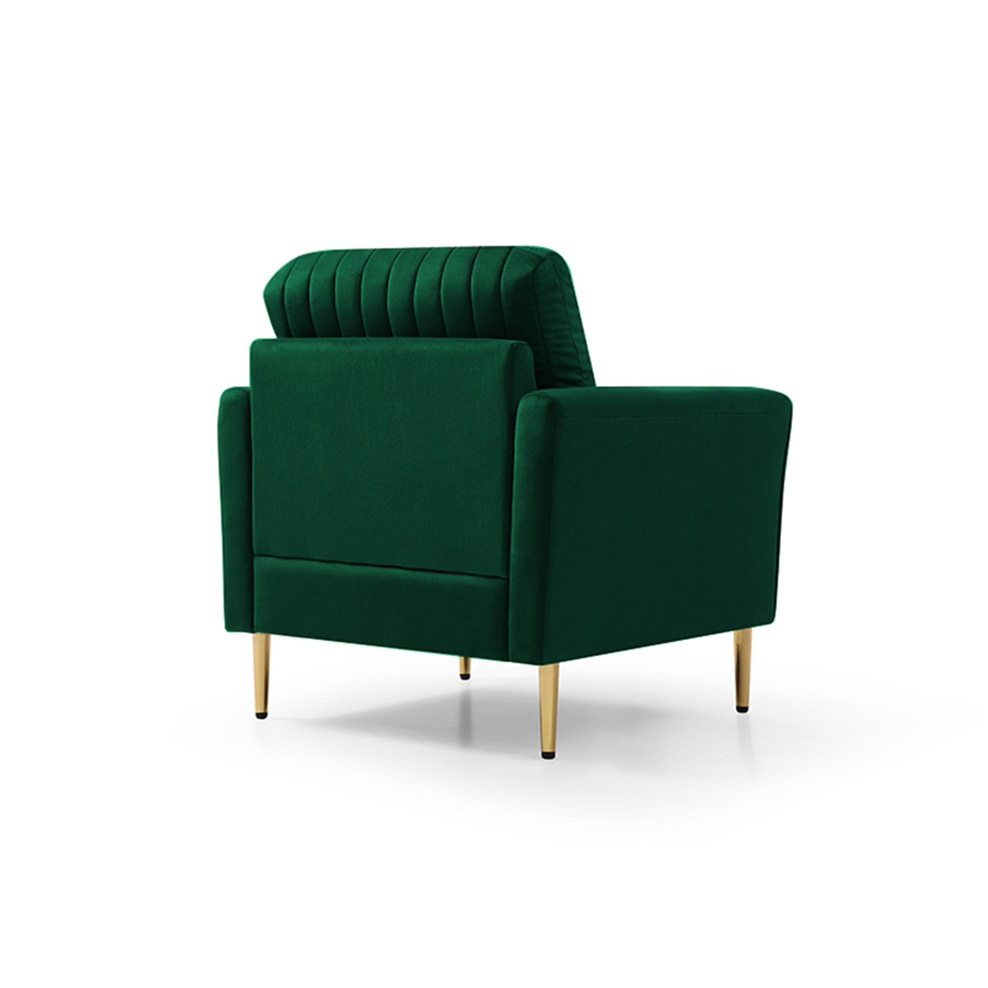 Modern Accent Chair Roll Arm Fabric Chairs, Contemporary Leisure Side Chair, Armchair for Living Room or Bedroom with Metal Legs, Upholstered Single Sofa Club Chair Green