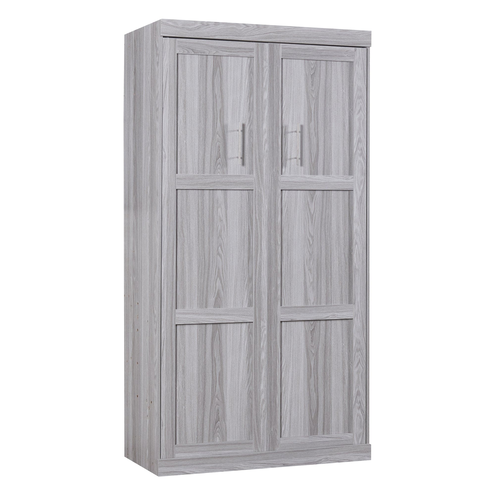 Twin Size Murphy Bed, can be Folded into a Cabinet, Gray