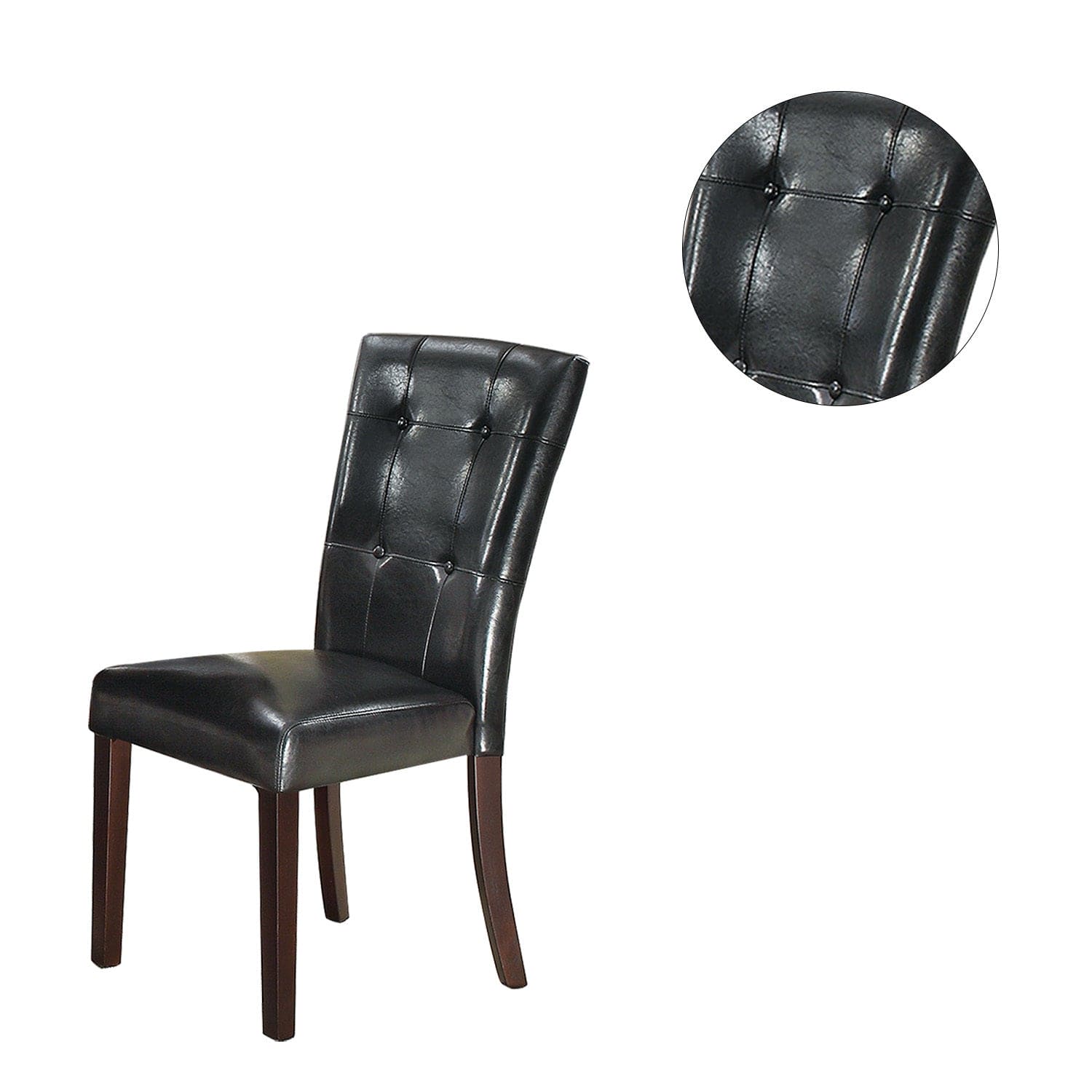 Faux Leather Upholstered Dining Chair, Black(Set of 2)