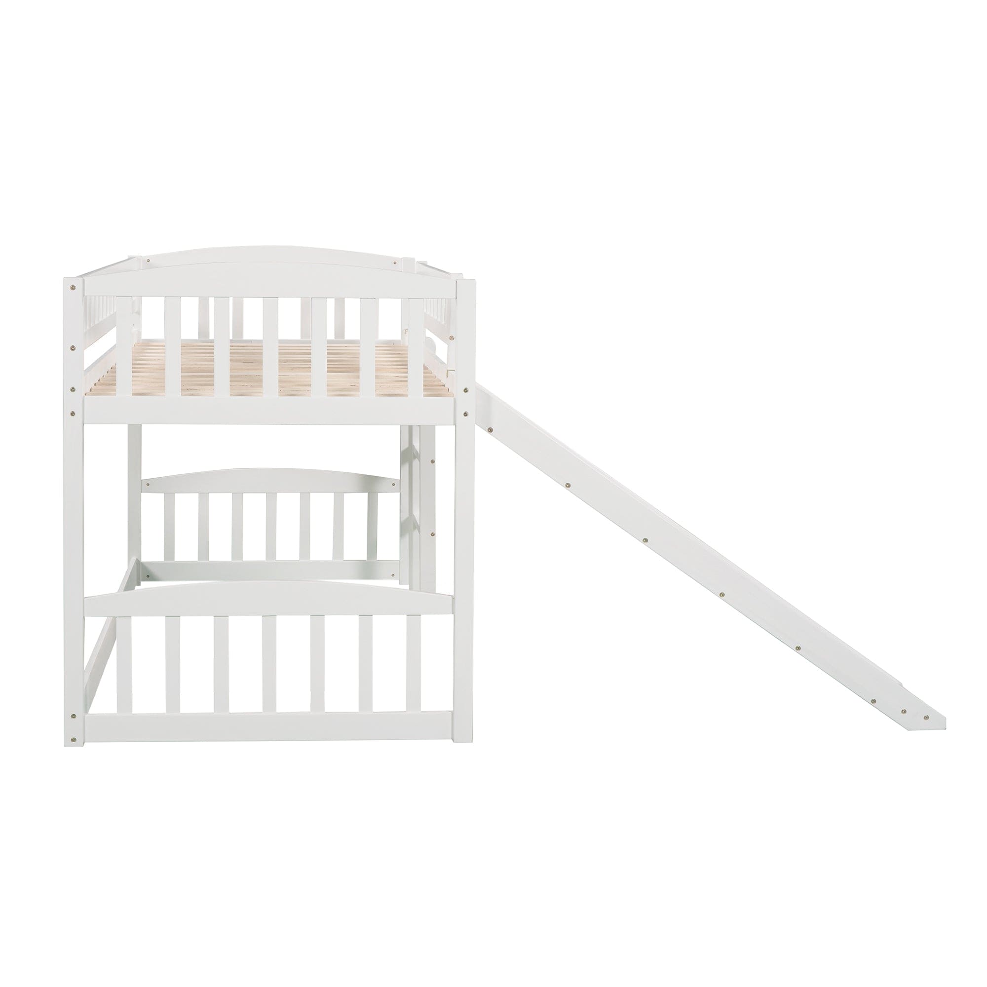 Twin size Loft Bed with Slide and Ladder, White(OLD SKU: LP000504AAK)