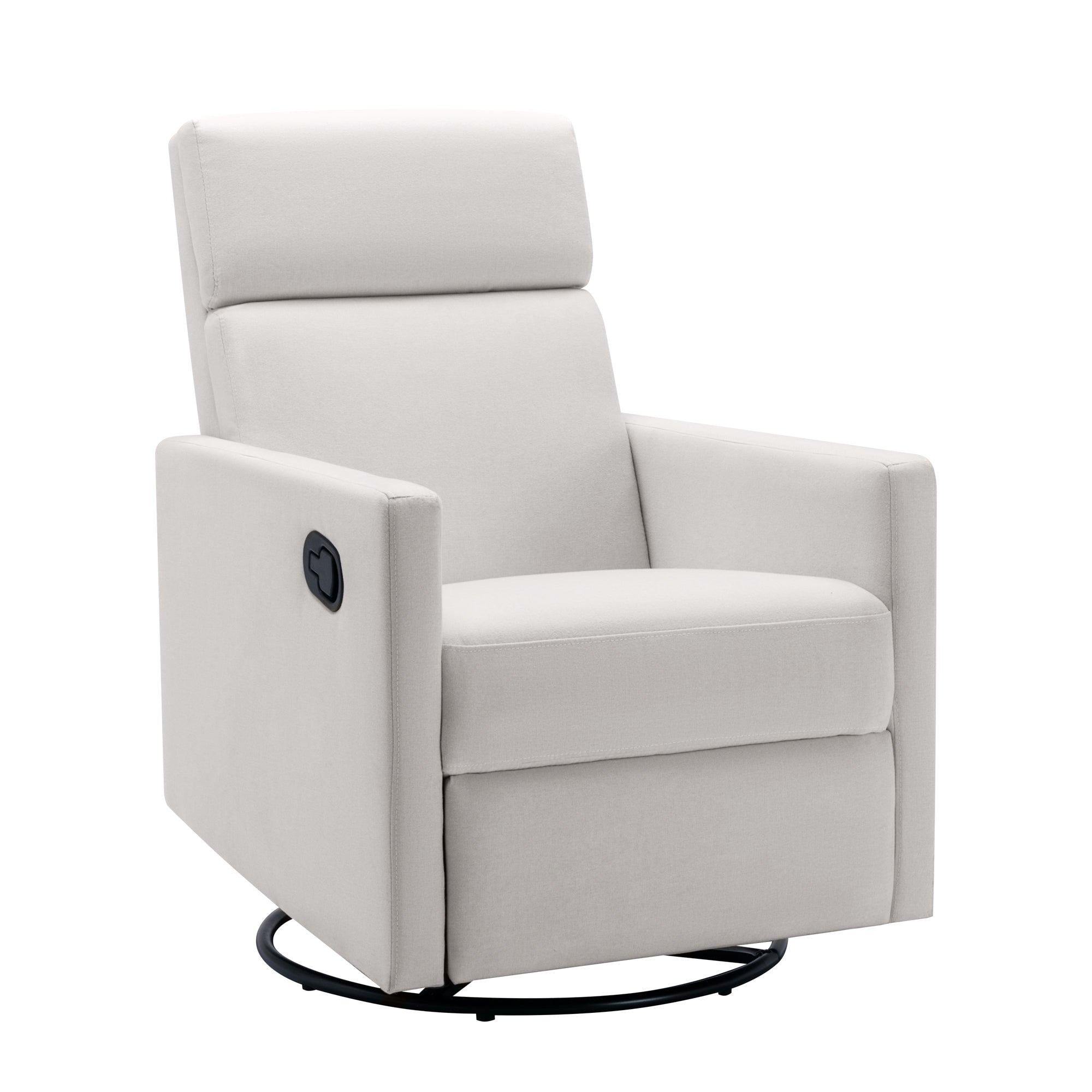 Modern Upholstered Rocker Nursery Chair Plush Seating Glider Swivel Recliner Chair, Beige