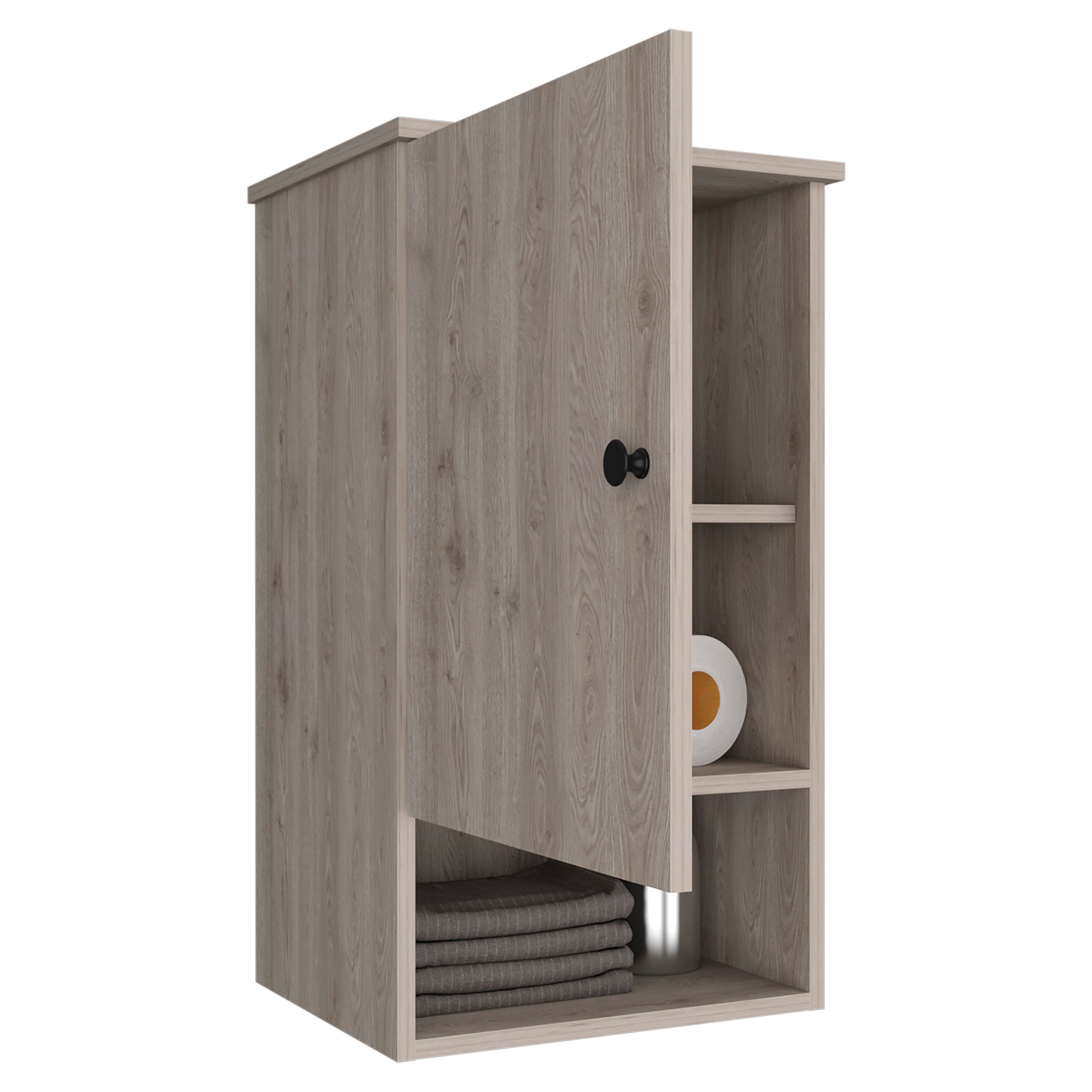 Medicine Cabinet Porto, Two Internal Shelves, Light Gray Finish