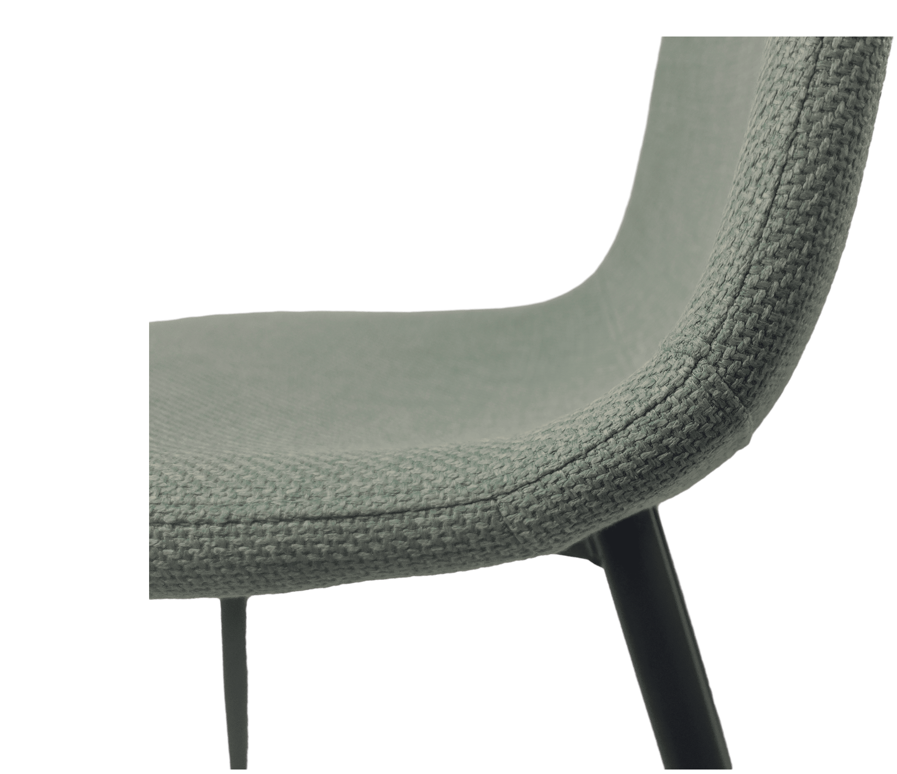 Dining Chairs Set of 4,Modern Kitchen Dining Room Chairs,Upholstered Dining Accent Chairs in linen Cushion Seat and Sturdy Black Metal Legs(Light Green)