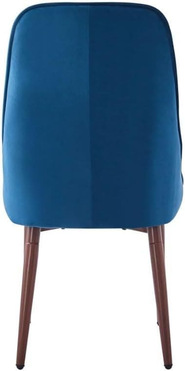 INO Design High Class Tall Back Arm Velvet Upholstered Chair with Metal Legs for Kitchen, Dining Room, Living Room (Blue, Single Chair)