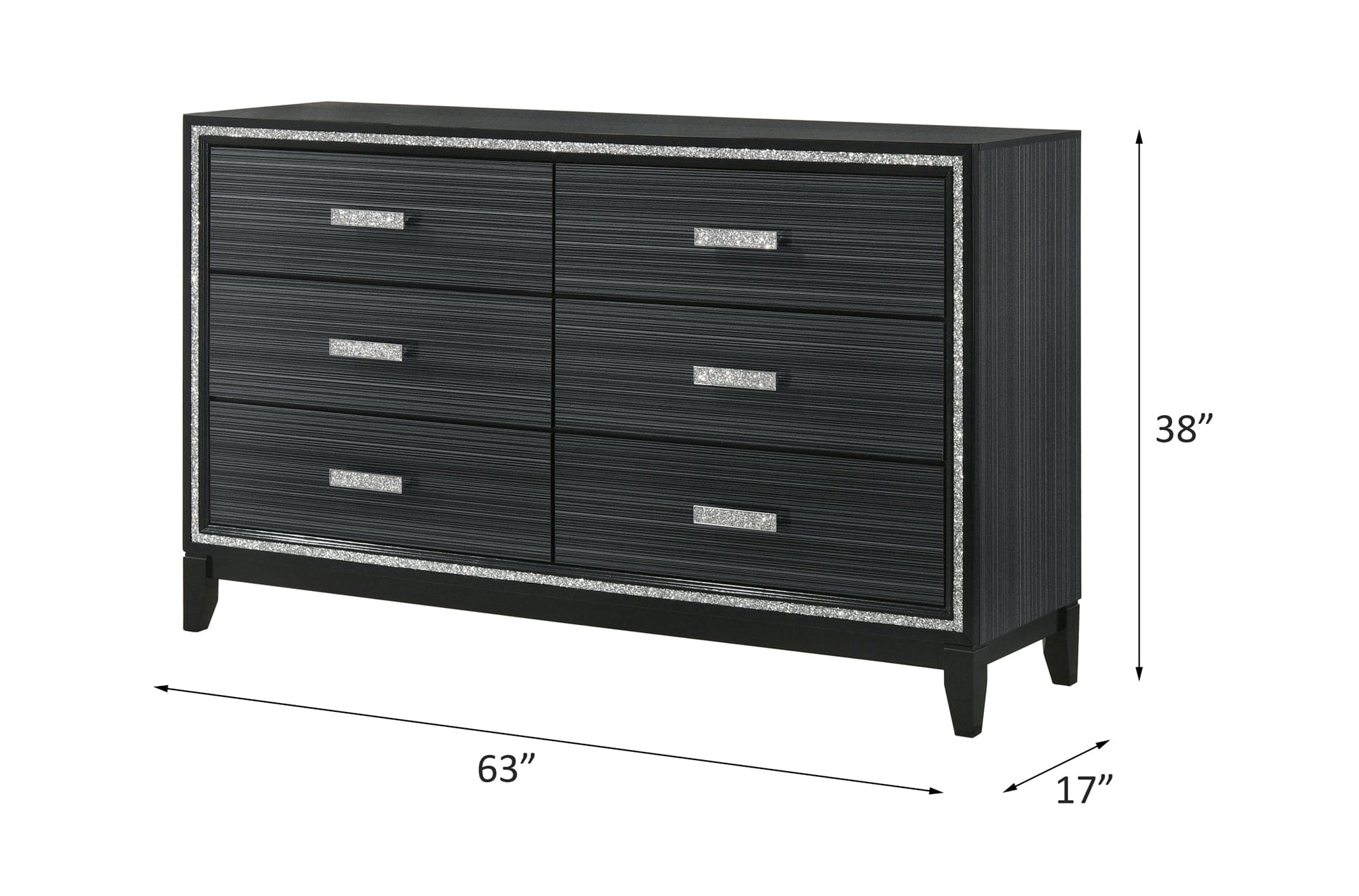 ACME Haiden Dresser, Weathered Black Finish 28435