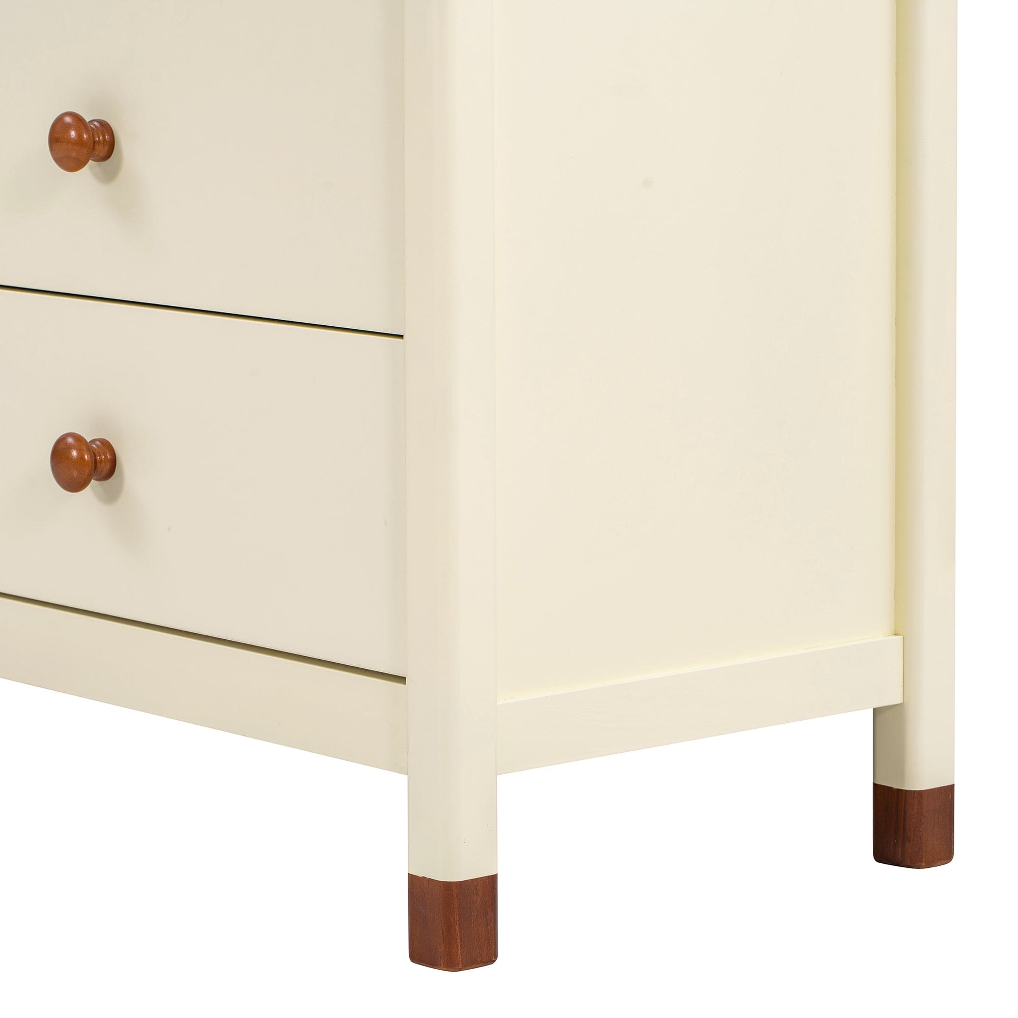 Wooden Storage Dresser with 6 Drawers,Storage Cabinet for kids Bedroom,Cream+Walnut