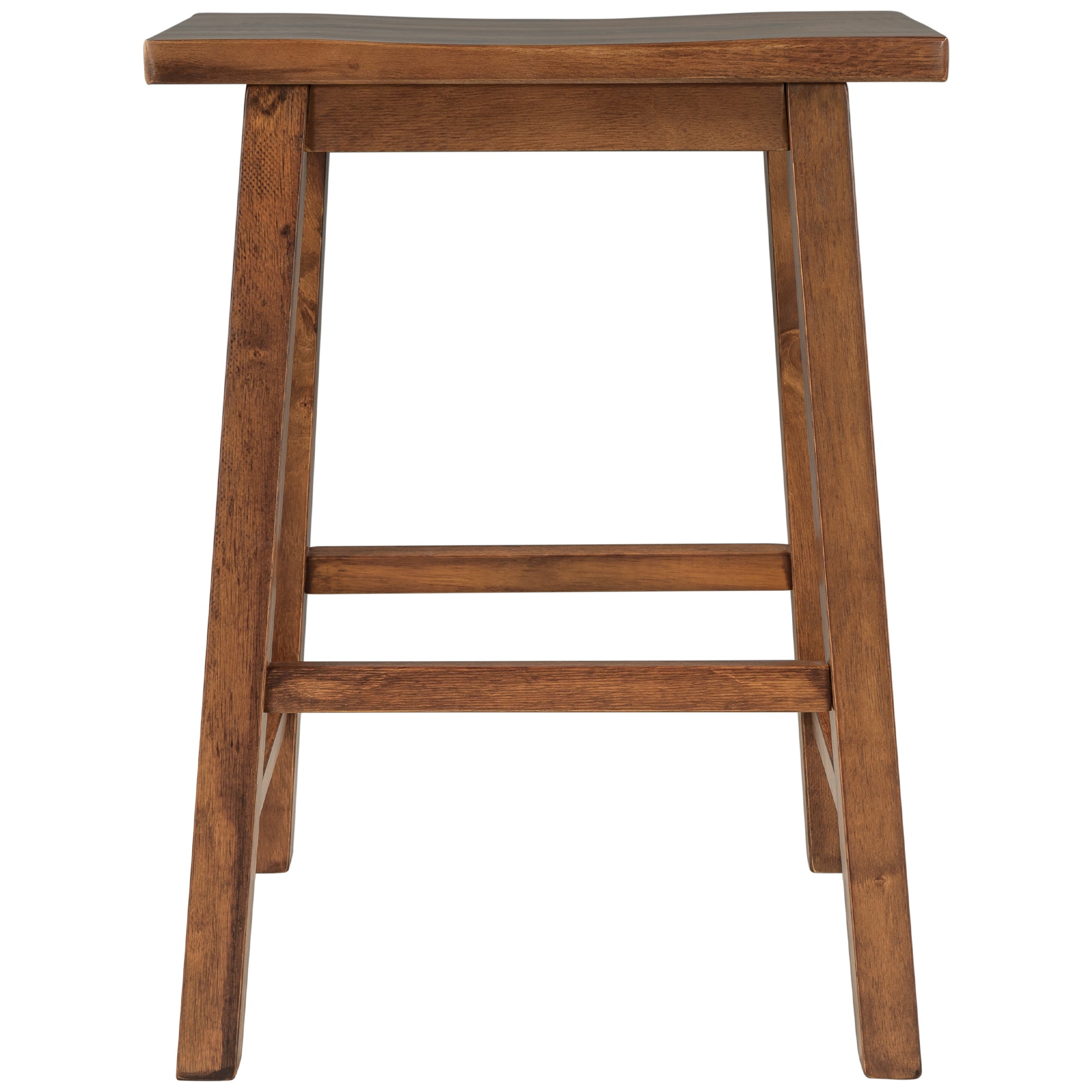 TOPMAX Farmhouse Rustic 2-piece Counter Height Wood Kitchen Dining Stools for Small Places, Walnut