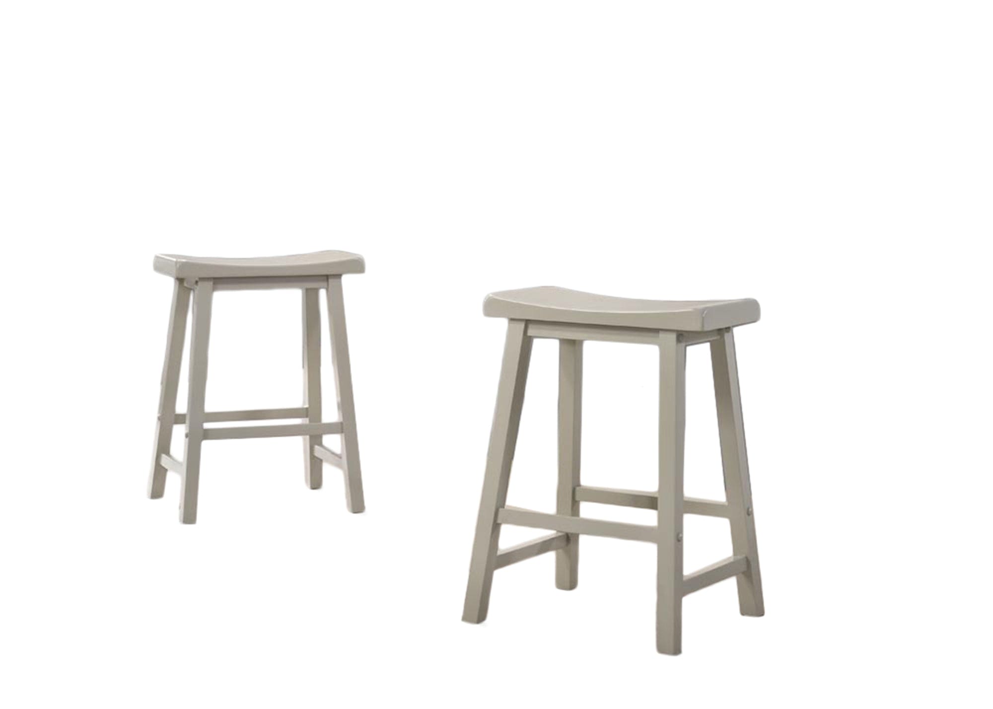 Set of 2 Alonzo Light Gray Backless Ergonomic Counter Height Stool