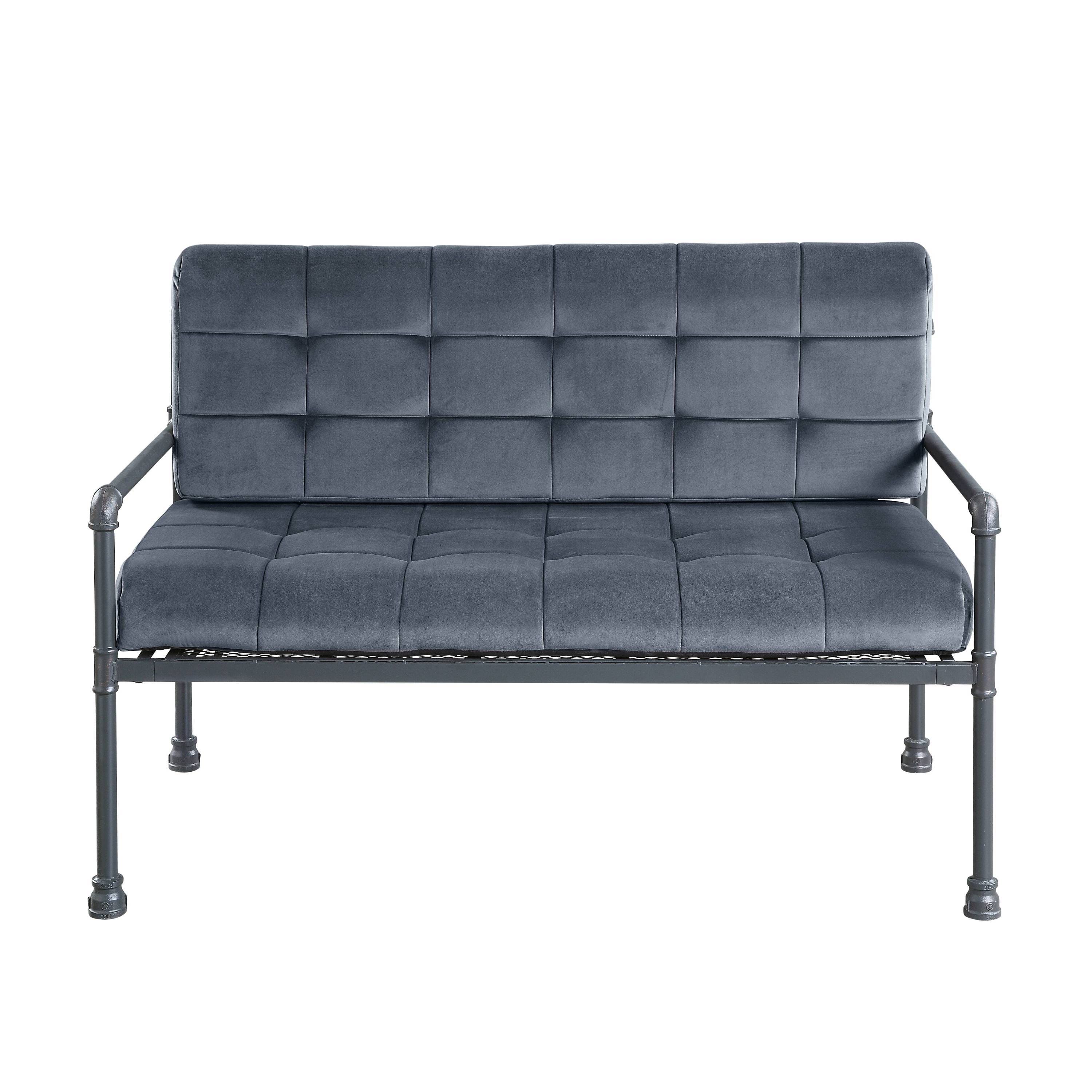 ACME Brantley Loveseat in Gray Velvet & Sandy Gray Finish LV00426