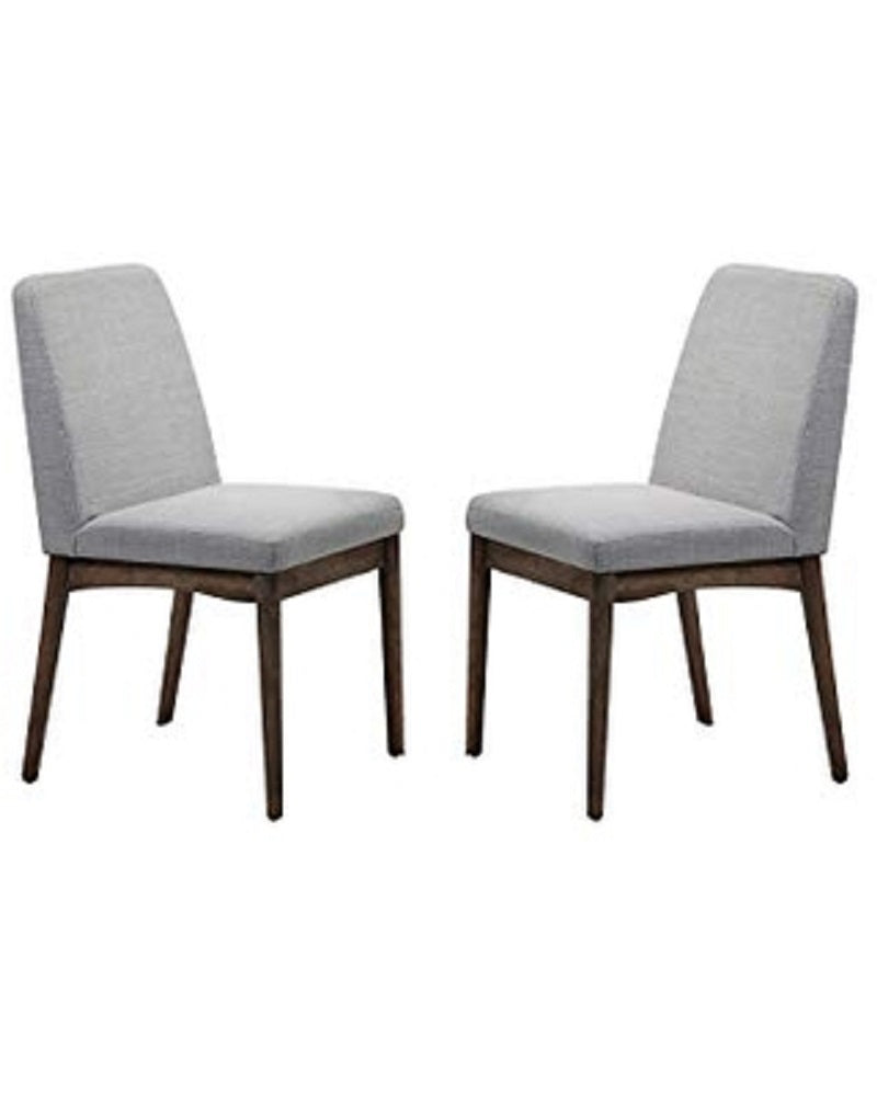 Mid-Century Style Dining Chairs 2pcs Set Solid wood Fabric Upholstered Cushion Chair