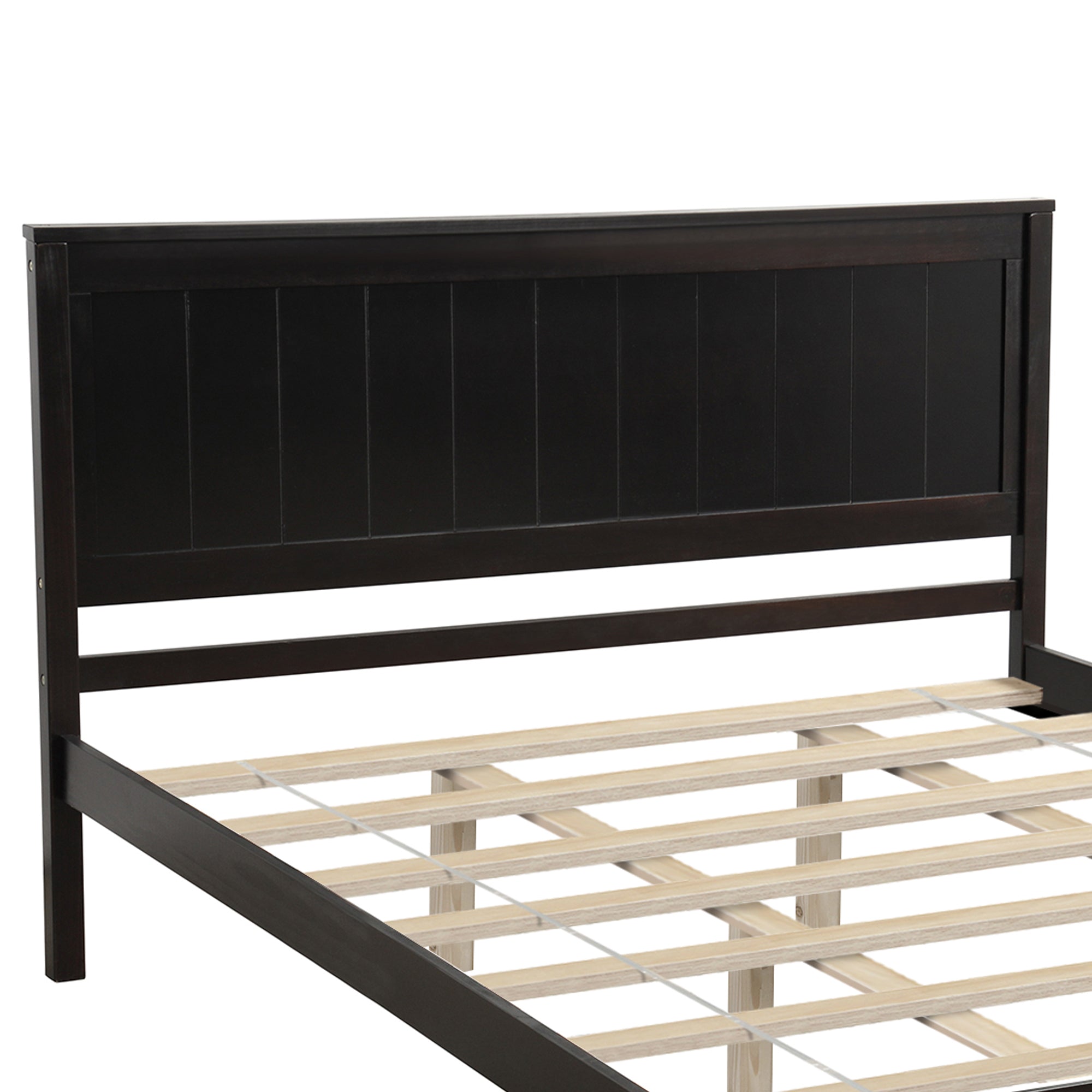 Platform Bed Frame with Headboard, Wood Slat Support, No Box Spring Needed, Queen,Espresso(OLD SKU:WF191420AAP)