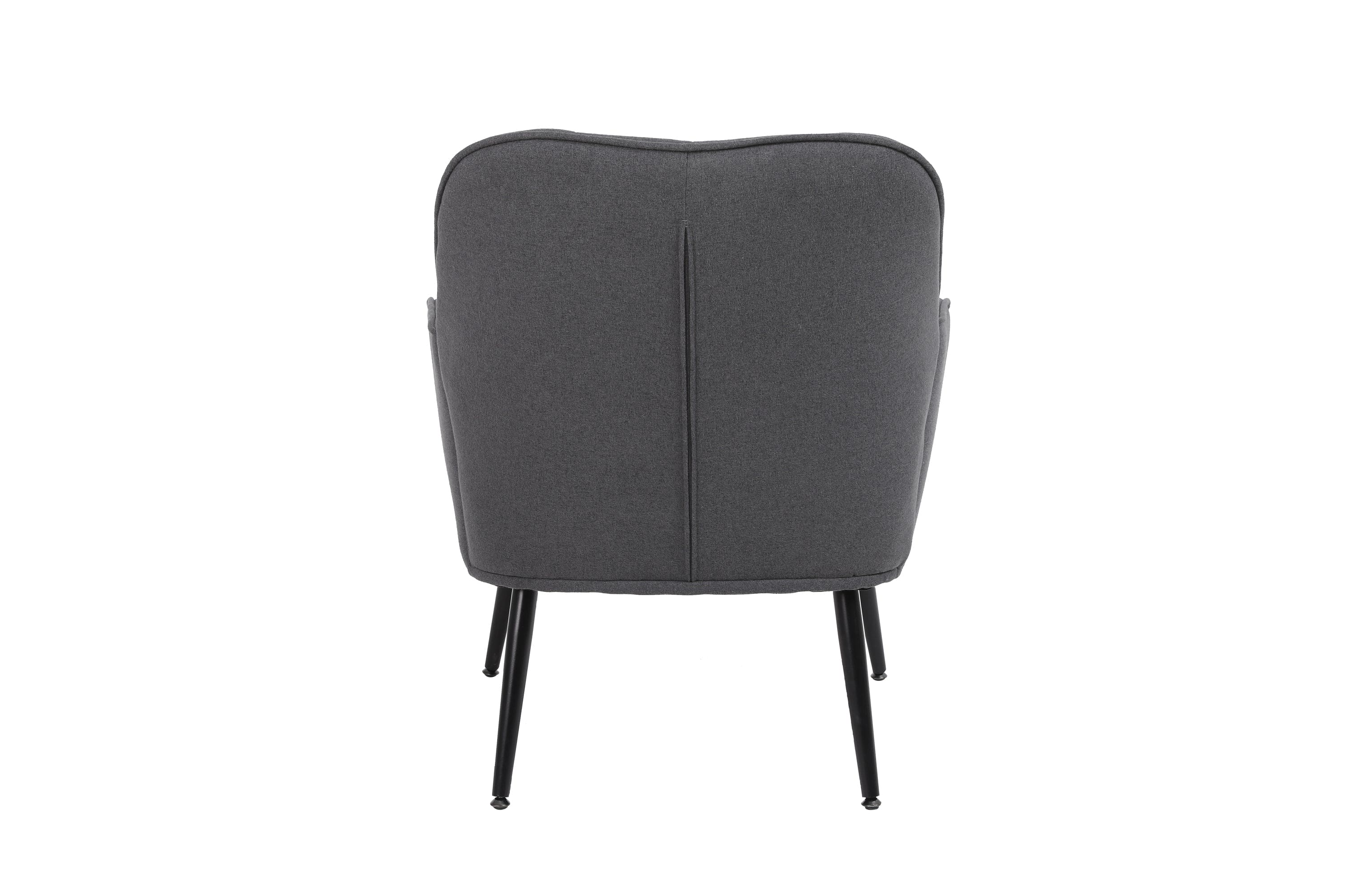 Modern Mid Century Chair velvet  Sherpa Armchair for Living Room Bedroom Office Easy Assemble(Dark Grey)