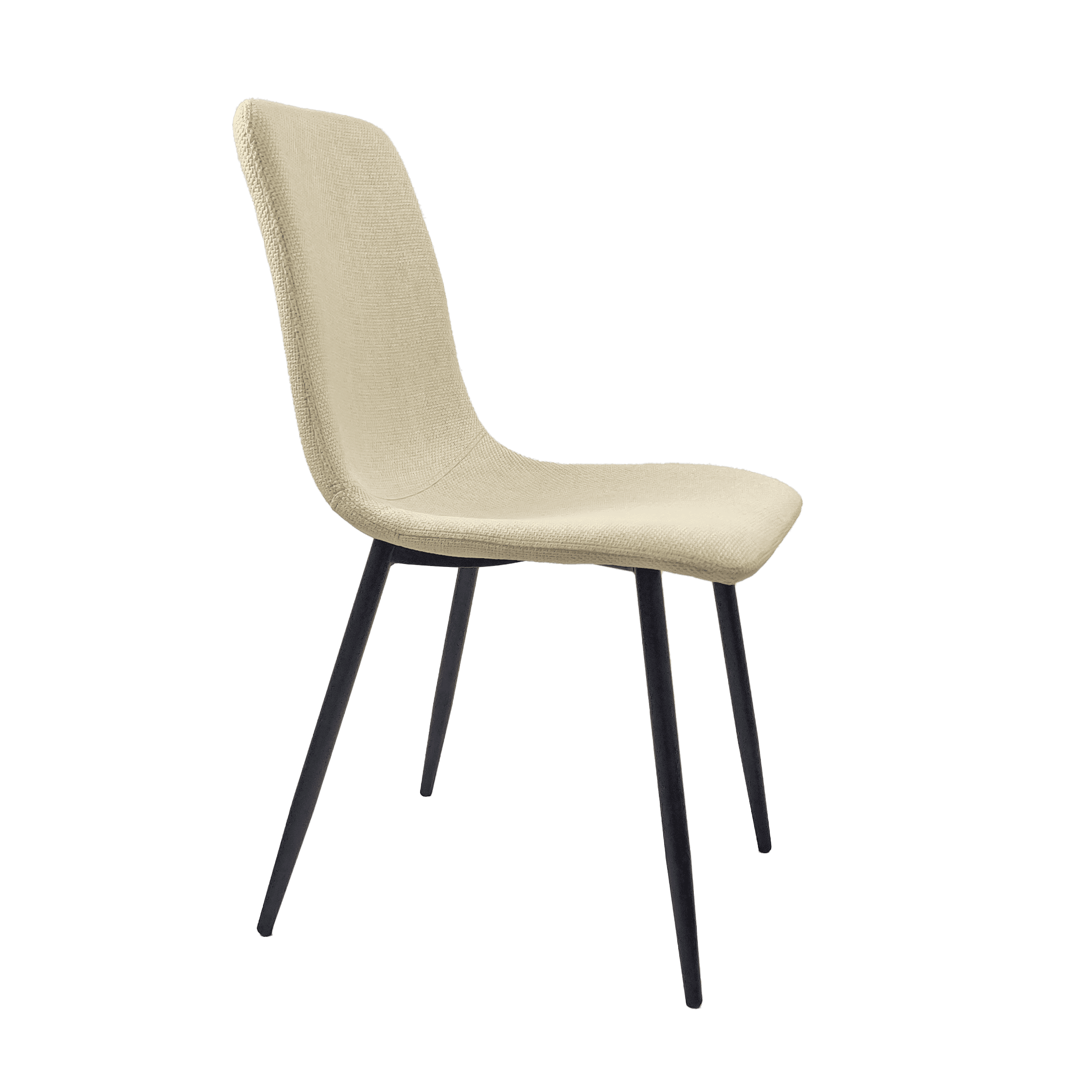 Dining Chairs Set of 4,Modern Kitchen Dining Room Chairs,Upholstered Dining Accent Chairs in linen Cushion Seat and Sturdy Black Metal Legs .Fabric dining chairs (Beige)