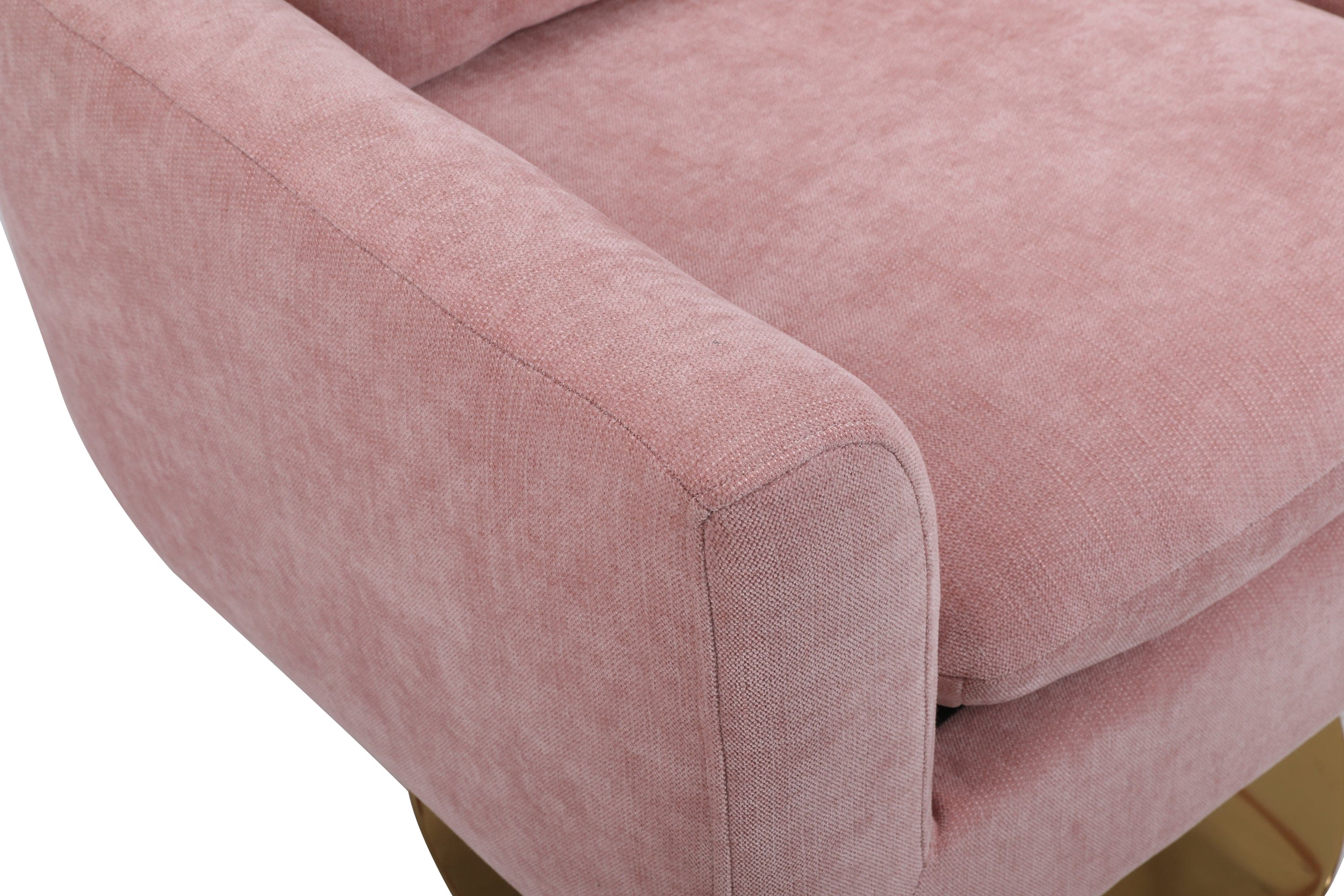 Classic Mid-Century 360-degree Swivel  Accent Chair, Pink Linen