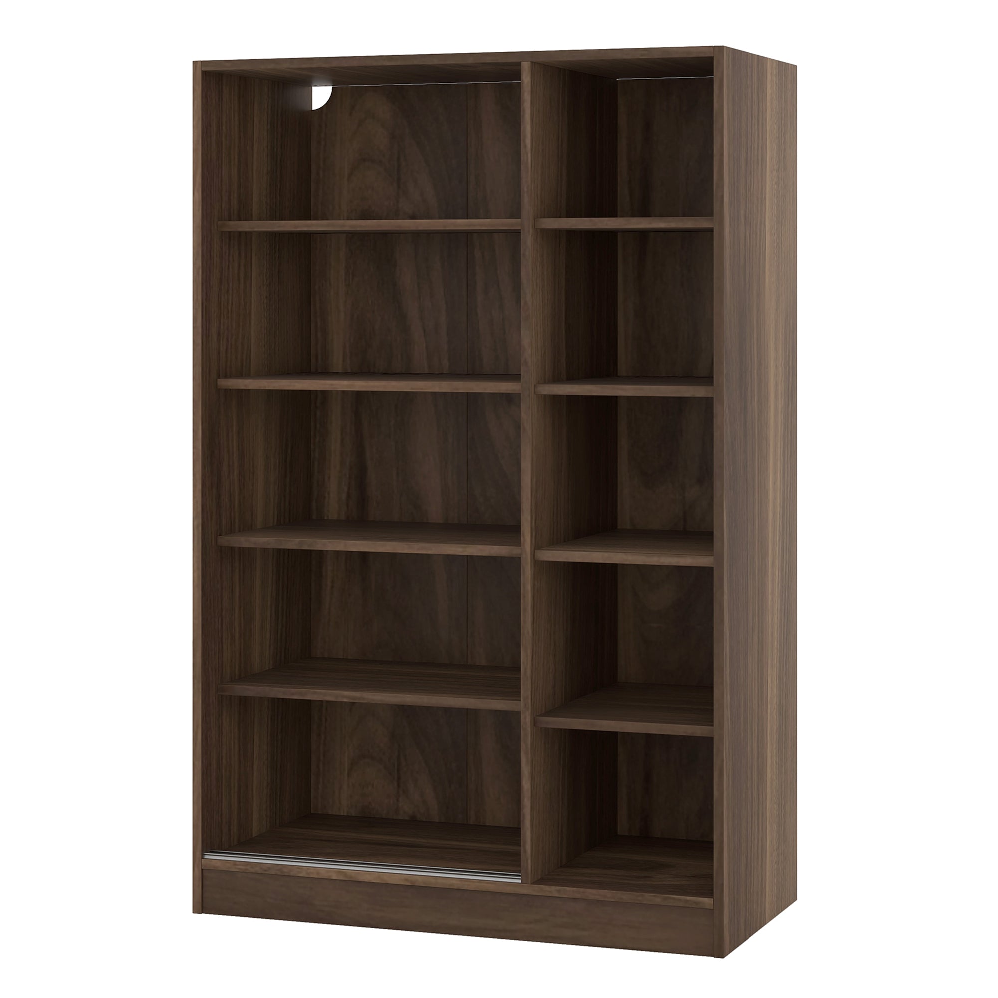 3-Door Shutter Wardrobe with shelves, Walnut