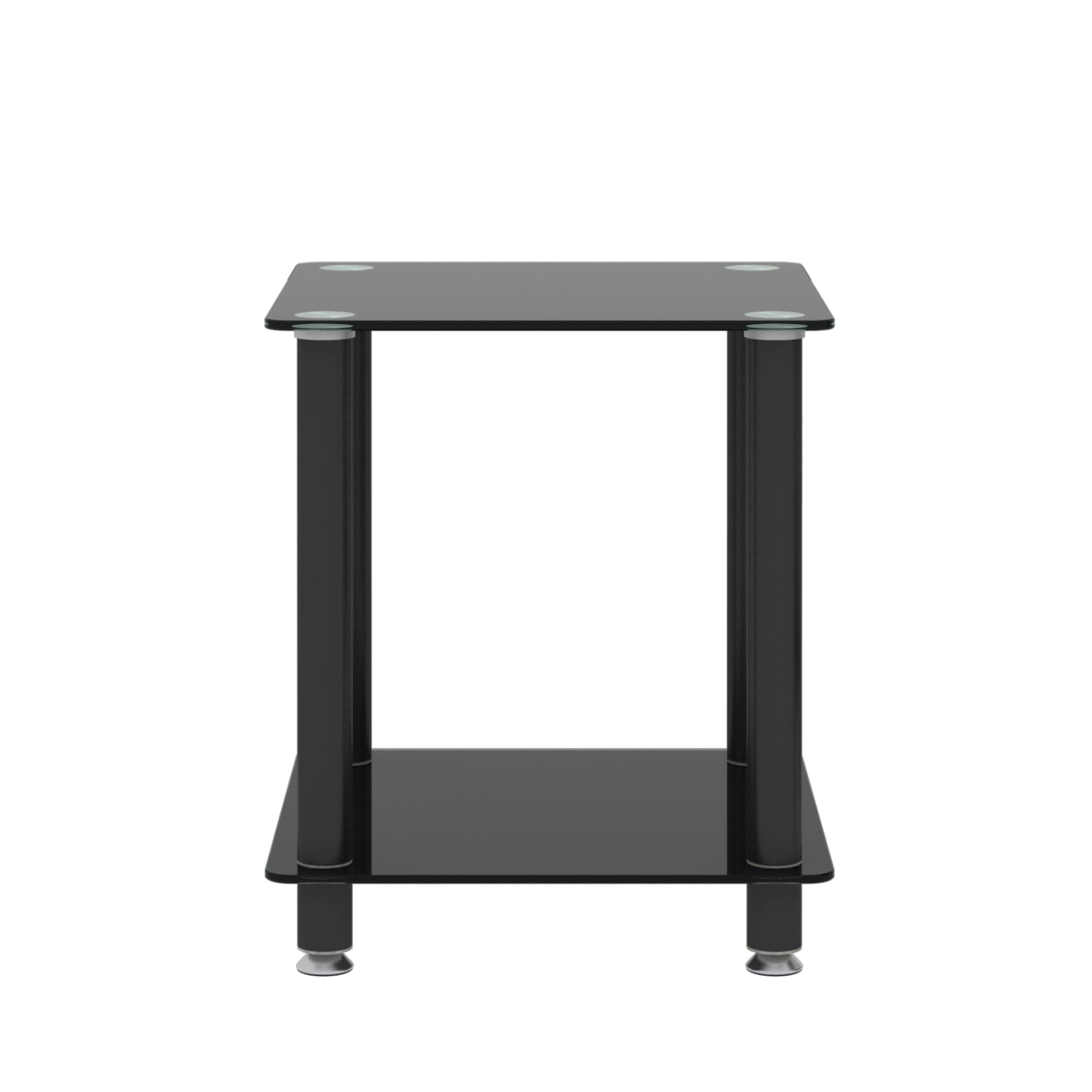 2-Piece Black Side Table , 2-Tier Space End Table ,Modern Night Stand, Sofa table, Side Table with Storage Shelve