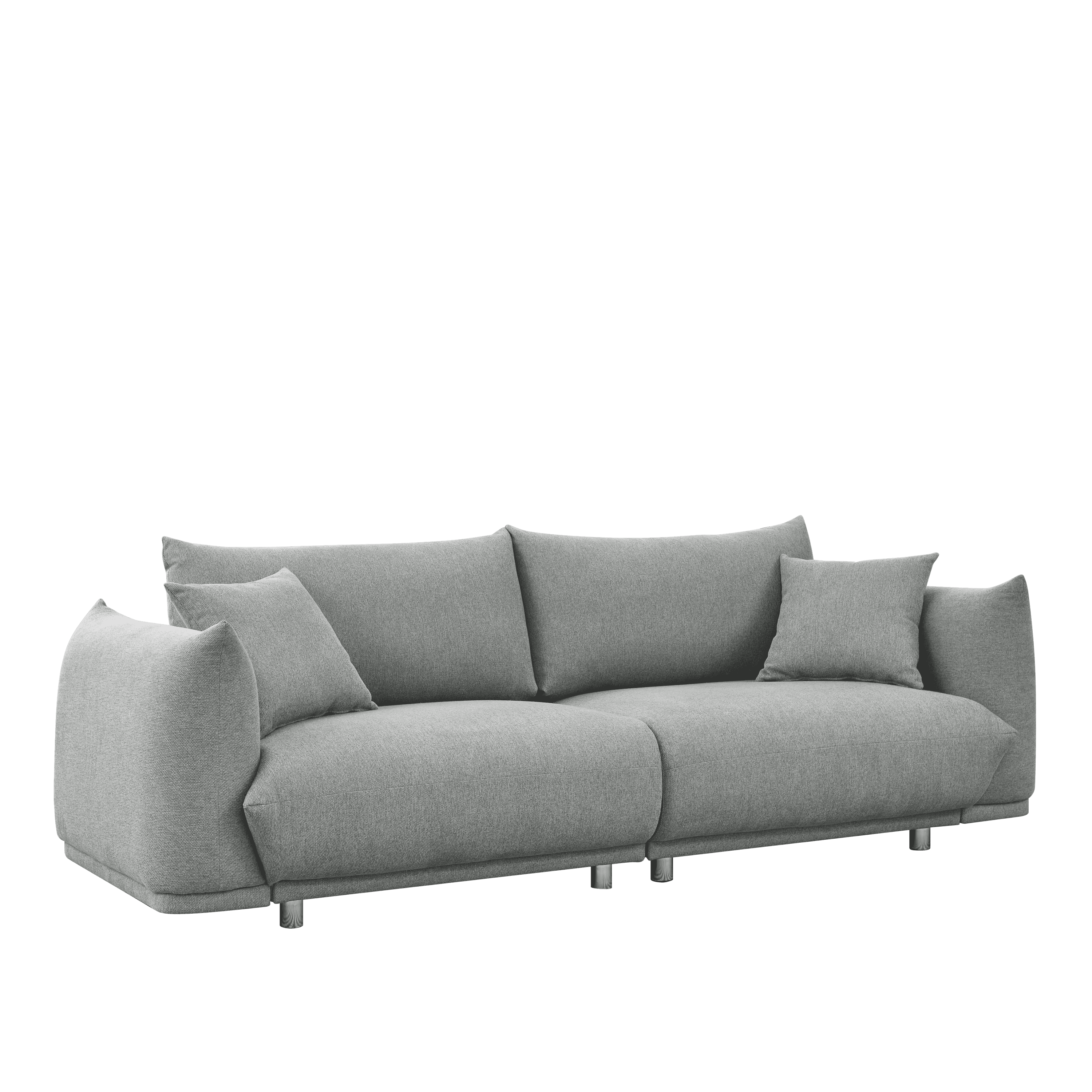 90.5'' Modern Couch for Living Room Sofa,Solid Wood Frame and Stable Metal Legs, 2 Pillows, Sofa Furniture for Apartment