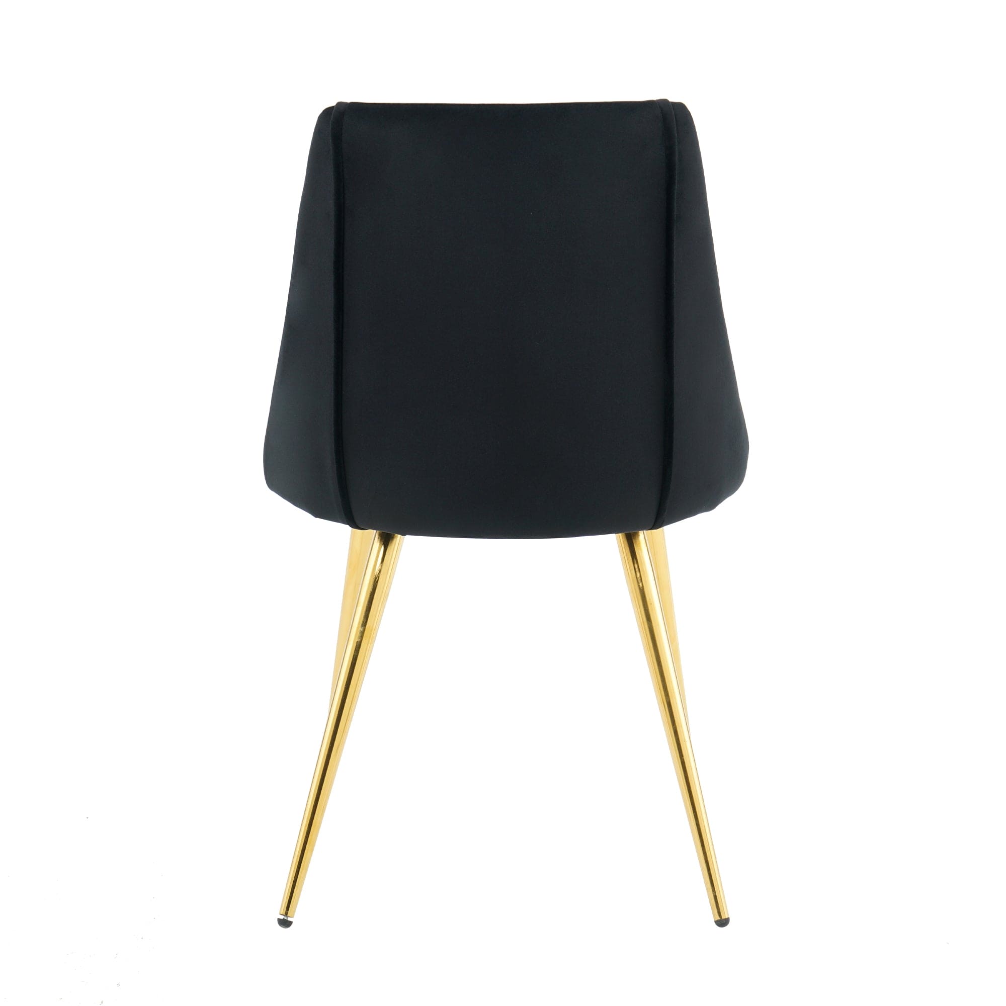 Modern simple velvet dining black chair home bedroom stool back dressing chair student desk chair gold metal legs(set of 4)