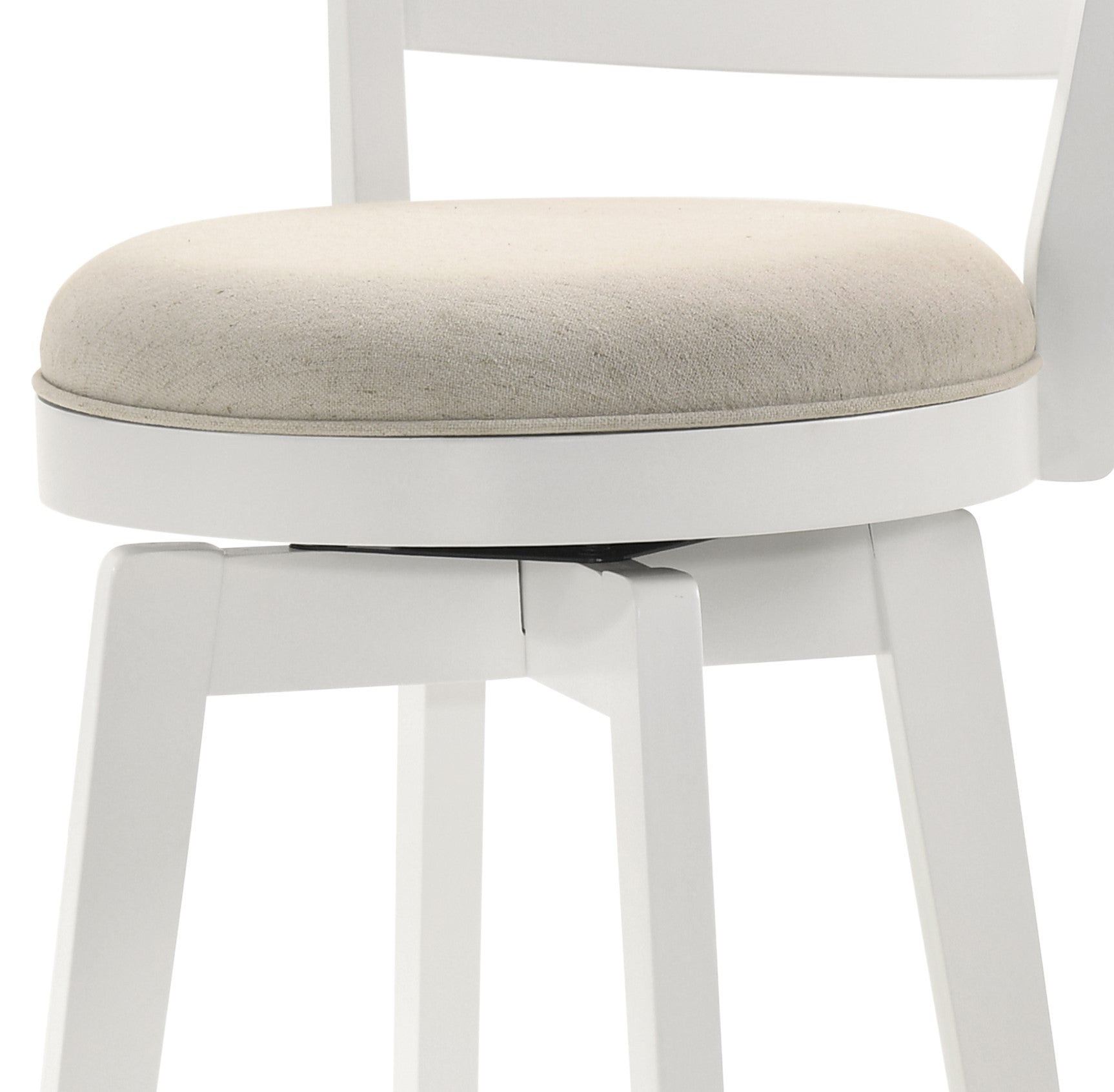 Joplin White Ladder Back Counter Height Chair with Upholstered Seat