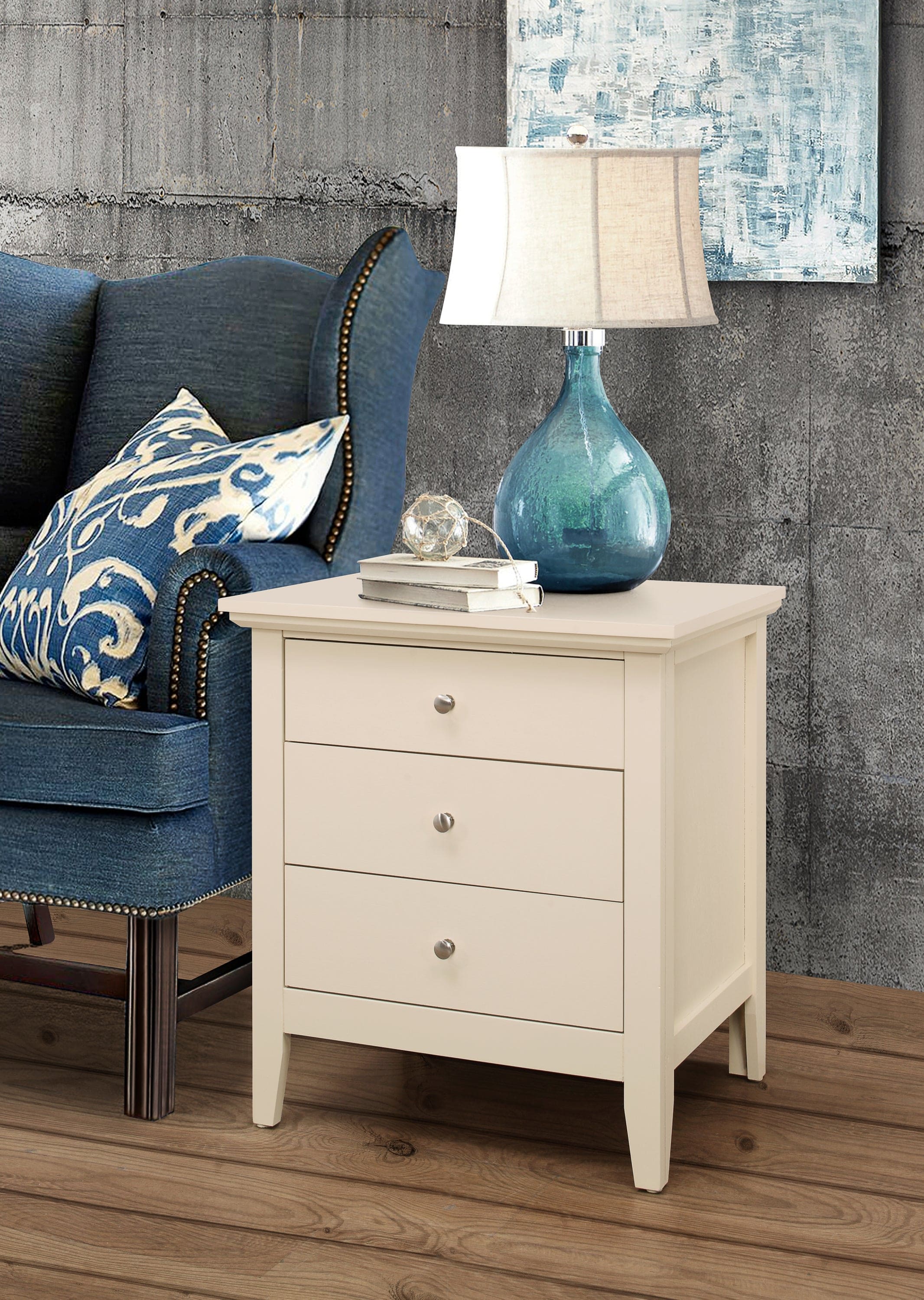 Glory Furniture Hammond G5475-N 3 Drawer Nightstand , Beige