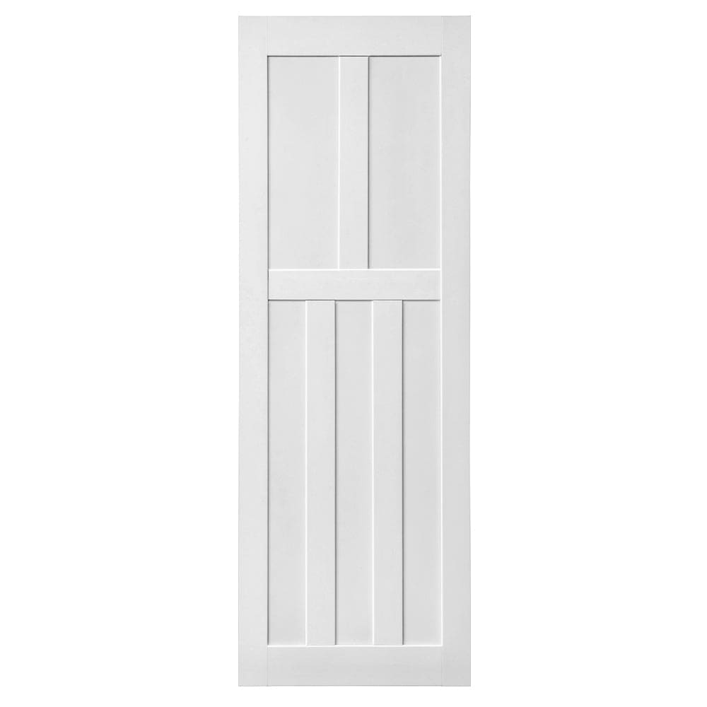 CRAZY ELF 24" x 80" Five Panel Wood Primed Standard Door Slab, DIY Unfinished Solid Wood Paneled Door, Interior Single Door Slab, Pre-Drilled Ready to Assemble