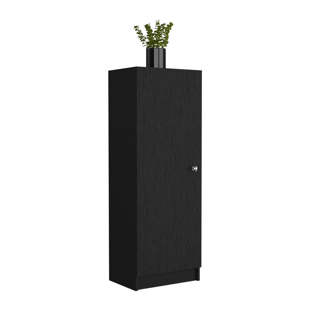 Pantry Miami, Single Door Cabinet, Black Wengue Finish