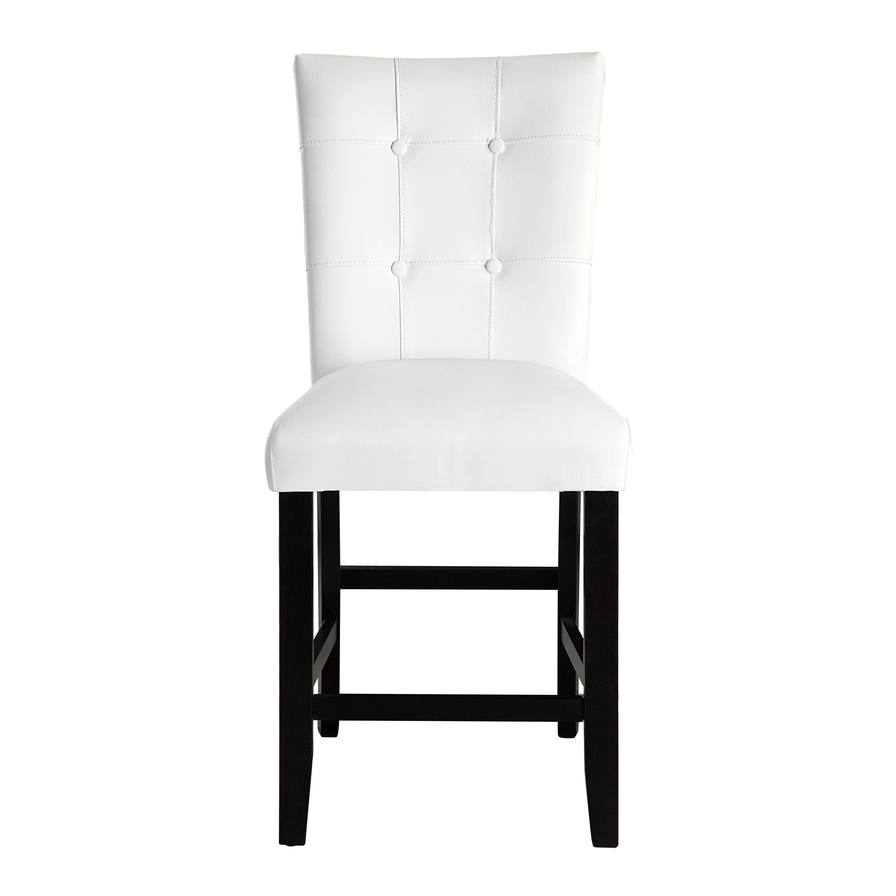 ACME Hussein COUNTER HEIGHT CHAIR White PU & Black Finish DN01445